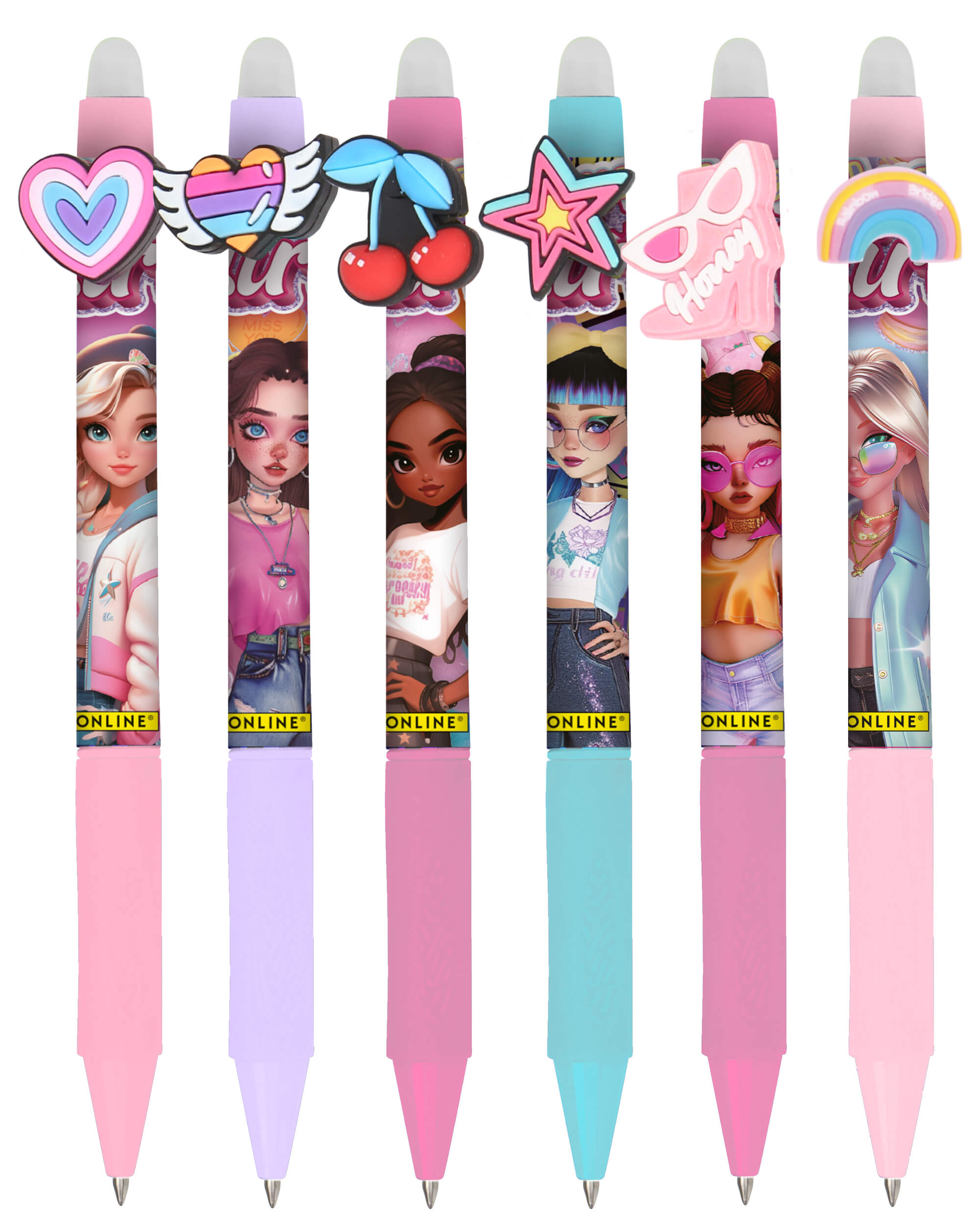 Radierbare Gelschreiber magiXX Fun Fashion Stars, 6er Pack