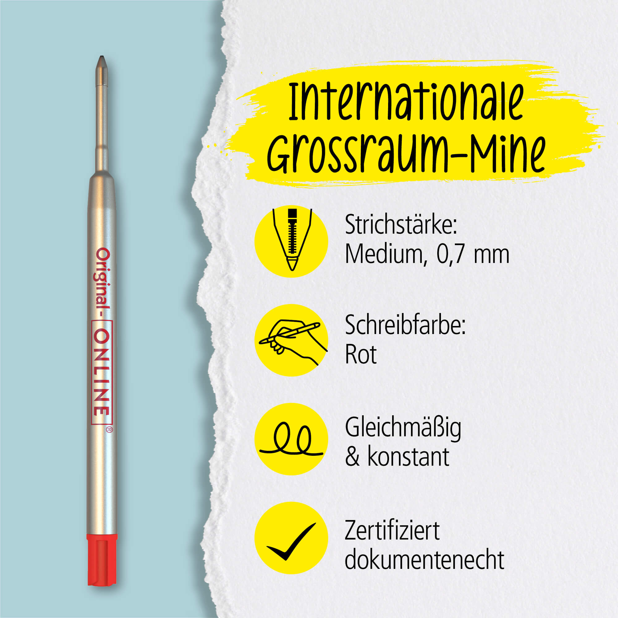 Kugelschreibermine - Internationale Großraummine M, Rot