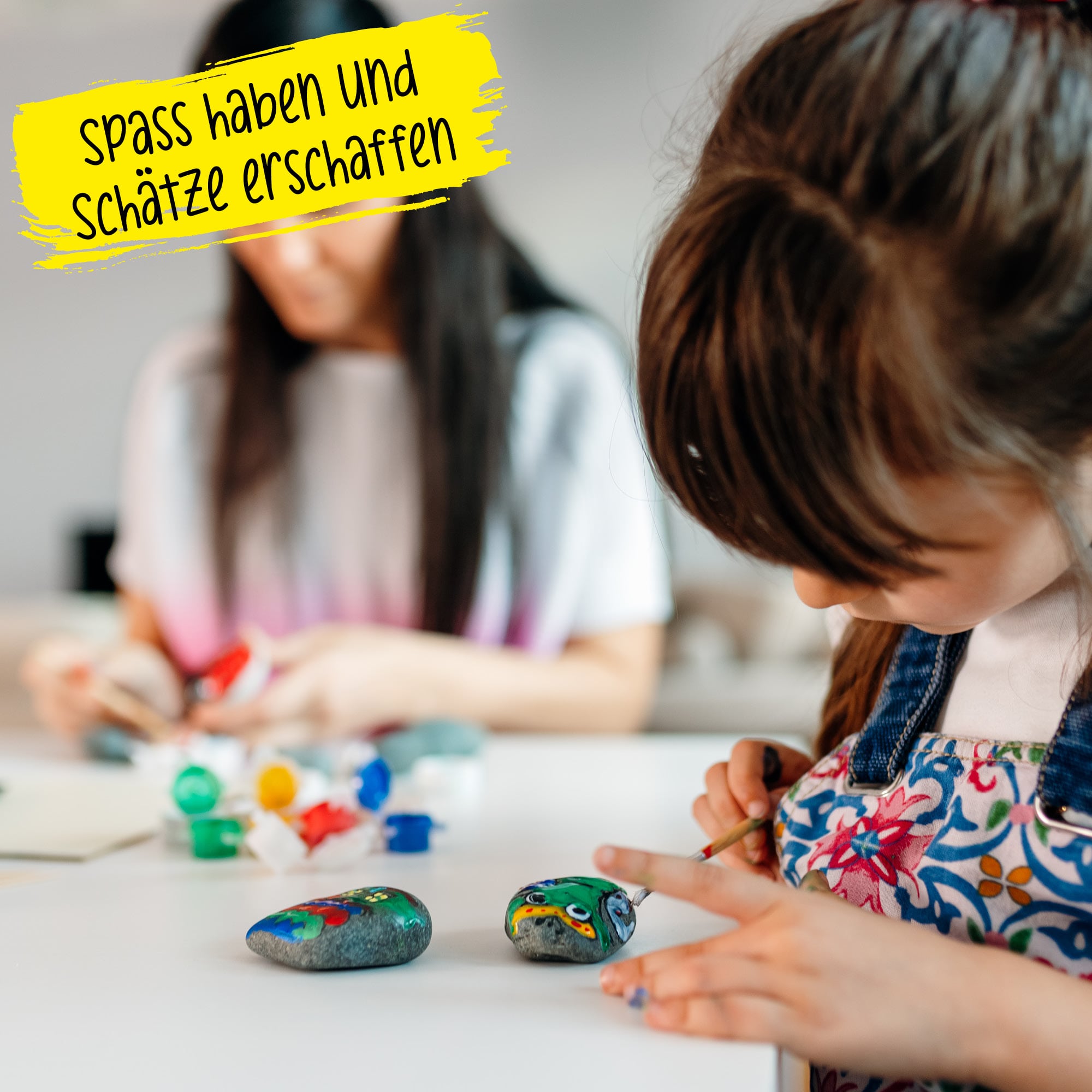Steine Bemalen Kreativ-Set für Kinder, inkl. Steine und Farbe