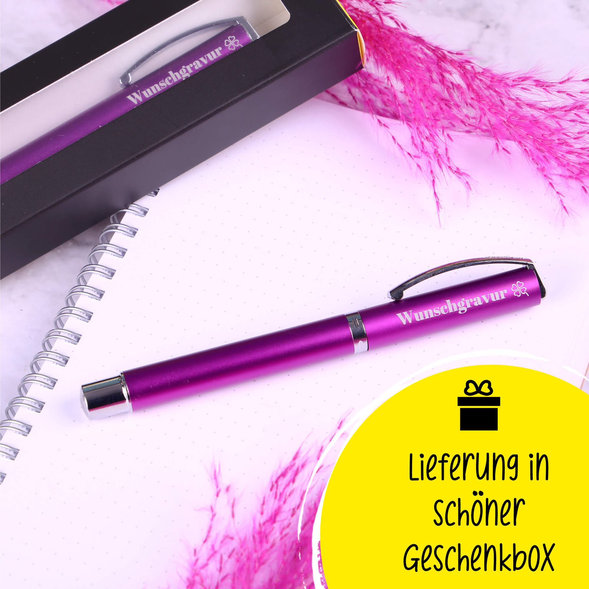 Füller Vision Purple (M), personalisiert mit Gravur