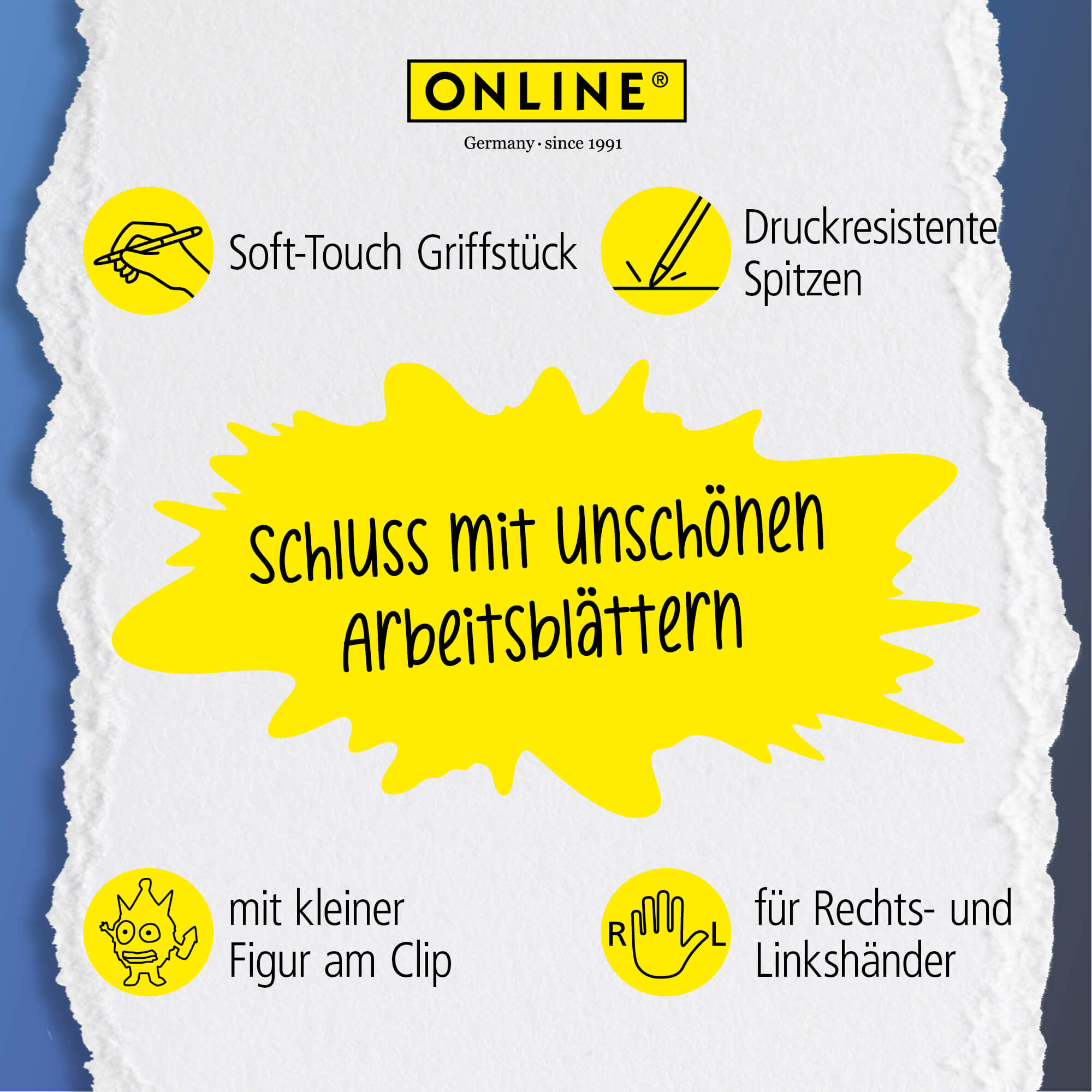 Radierbare Gelschreiber ONLINE magiXX Fun Halloween, 6er Pack, gruselige Geschenkidee