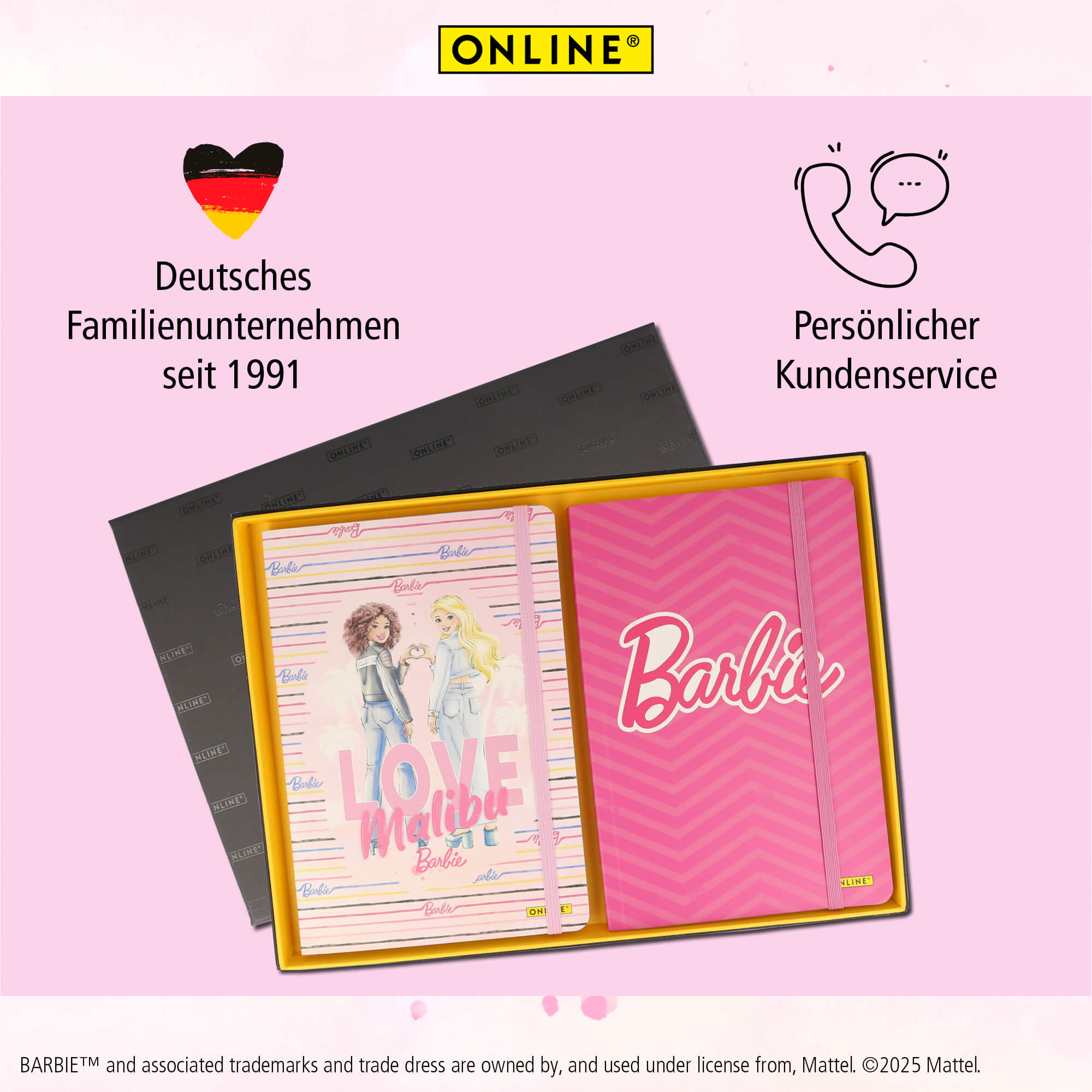 Bullet Journal Barbie 2er Pack, Notizbuch mit Soft-Cover, DIN A5, 120g/m² FSC Papier, 144 Seiten