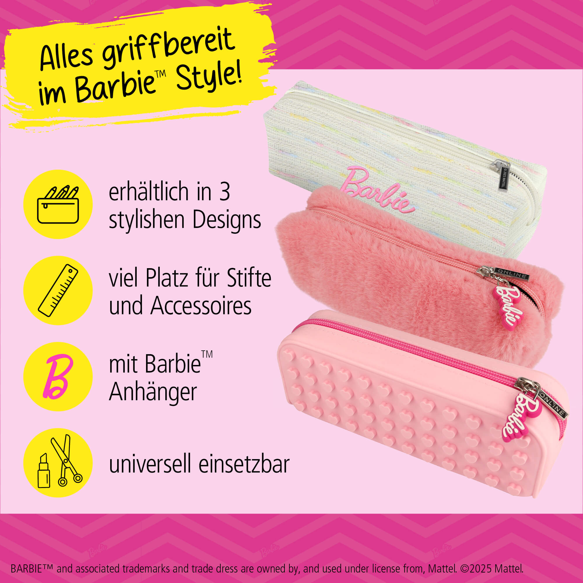 Schlampermäppchen Barbie Pink