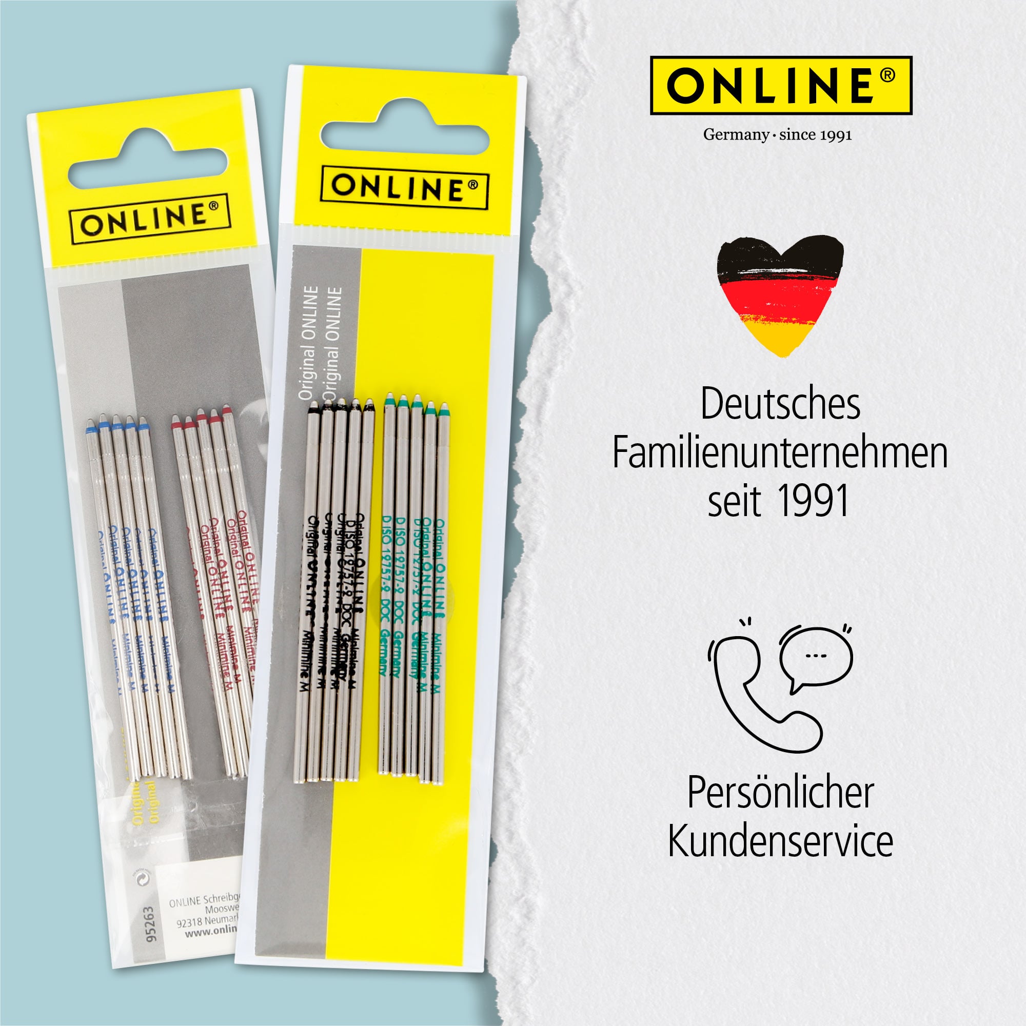 20 x D1-Kugelschreiberminen Set (4 Farben)