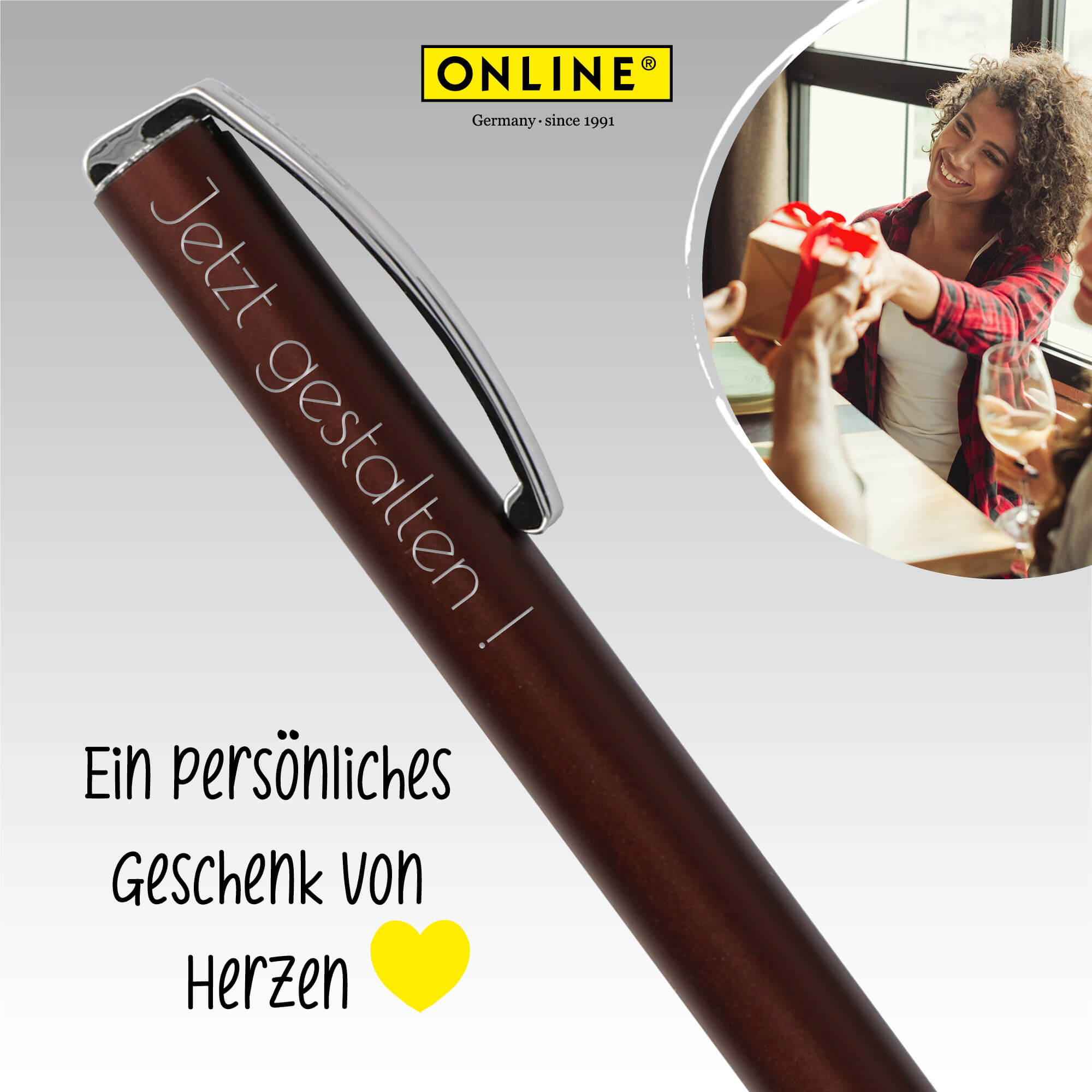 Kugelschreiber Vision Cognac, mit Wunschgravur