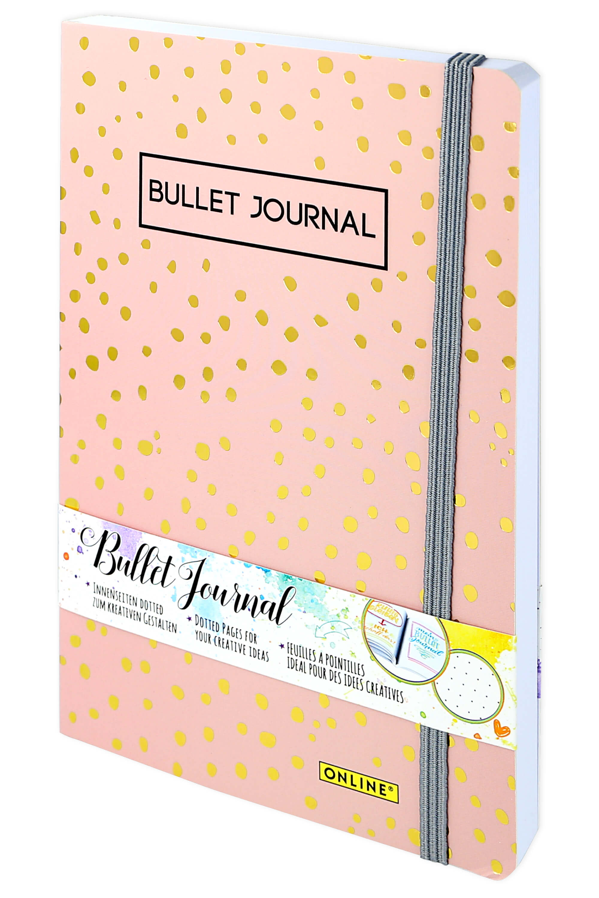Bullet Journal Spotlights Roses, Dotted-Notizbuch mit Soft Cover, Gummiband, DIN A5, 120g/m² FSC Papier, 144 Seiten