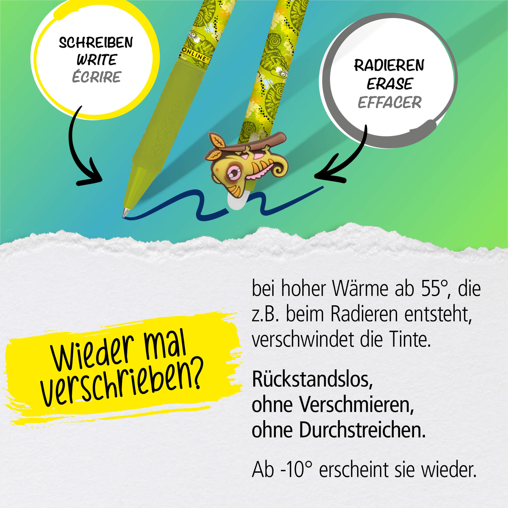 Radierbare Gelschreiber magiXX Fun Wild Life, 6er Pack