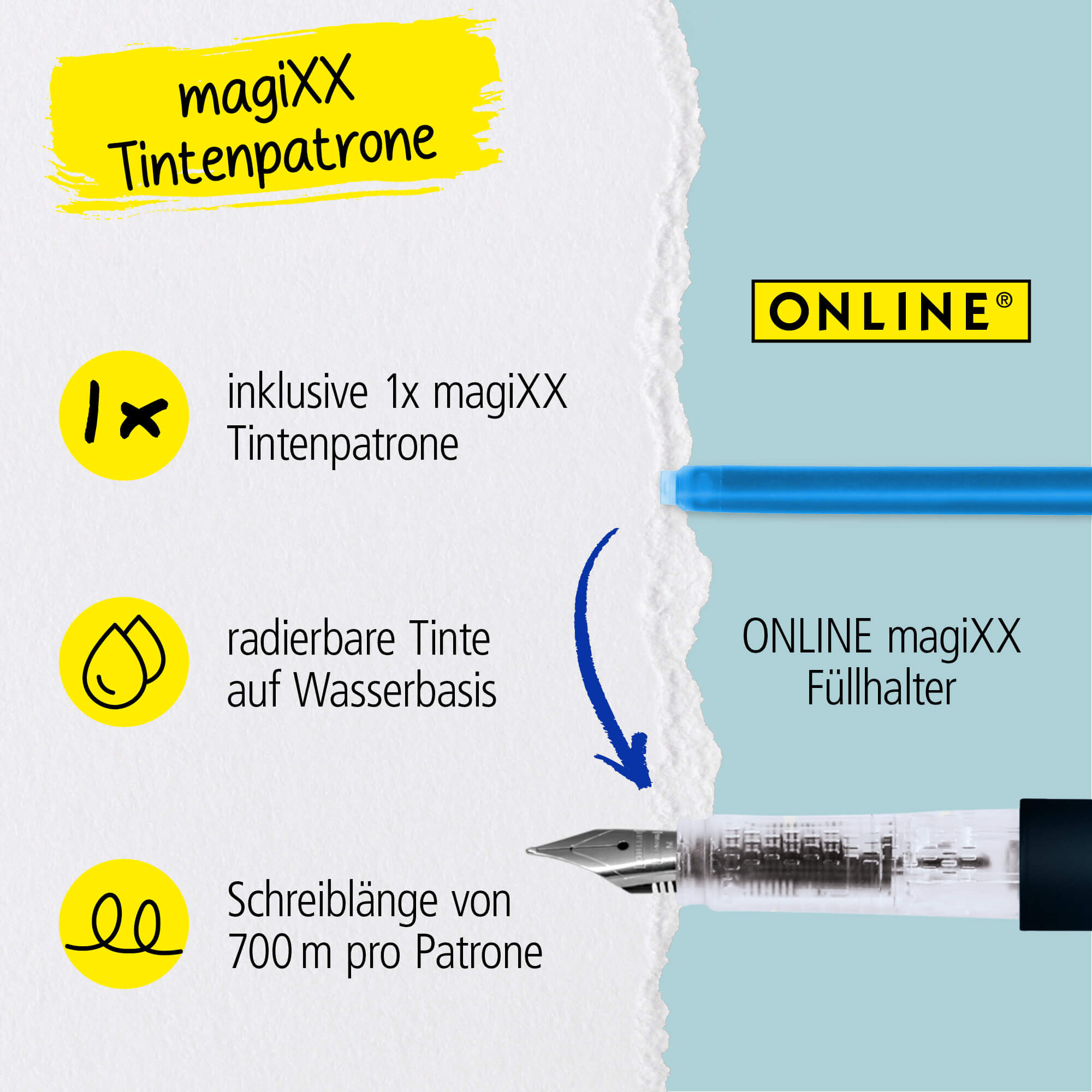 Radierbarer Füller ONLINE magiXX Deep Ocean