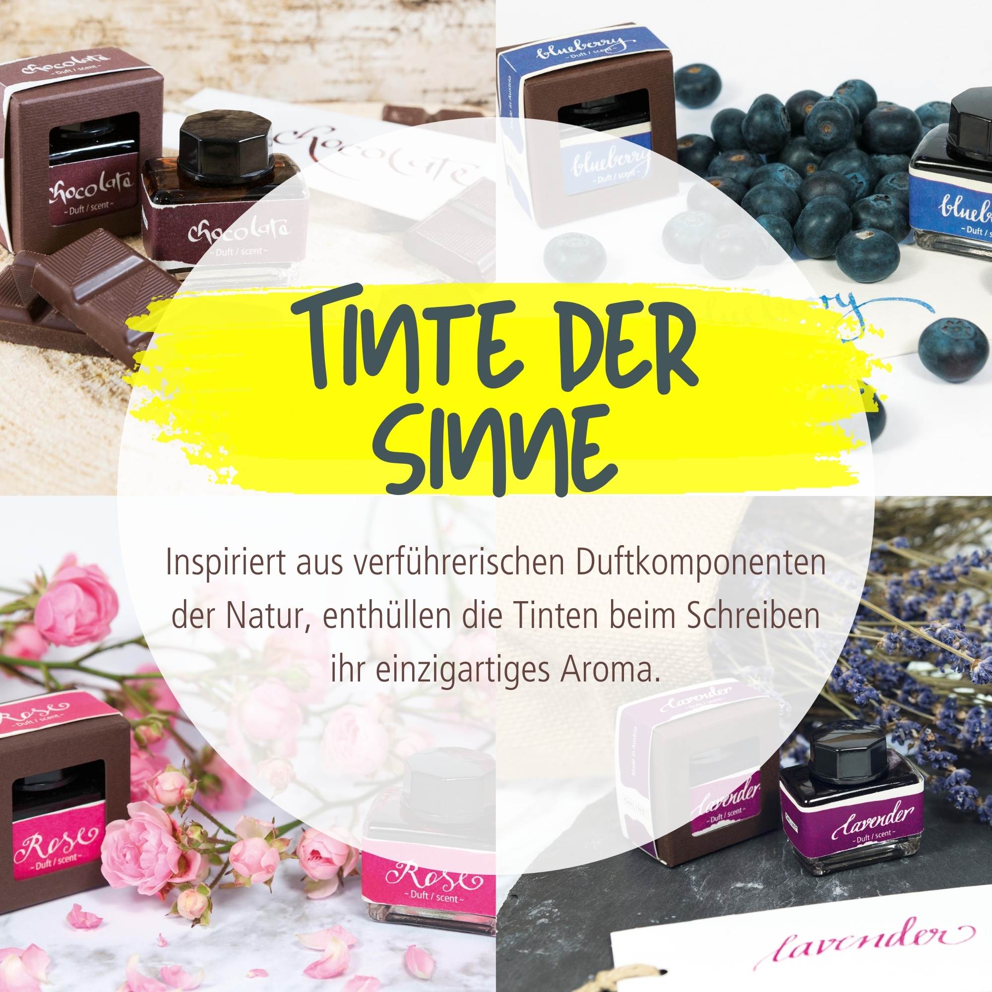Tinte der Sinne Blau 15 ml mit Duft - Aroma Blaubeere