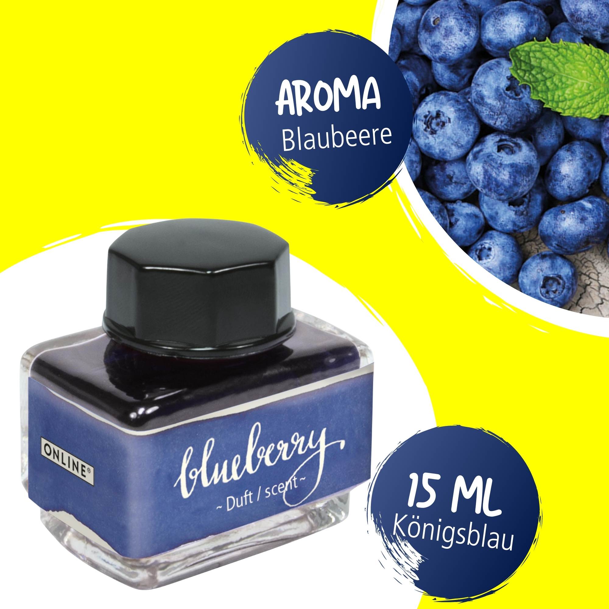 Tinte der Sinne Blau 15 ml mit Duft - Aroma Blaubeere