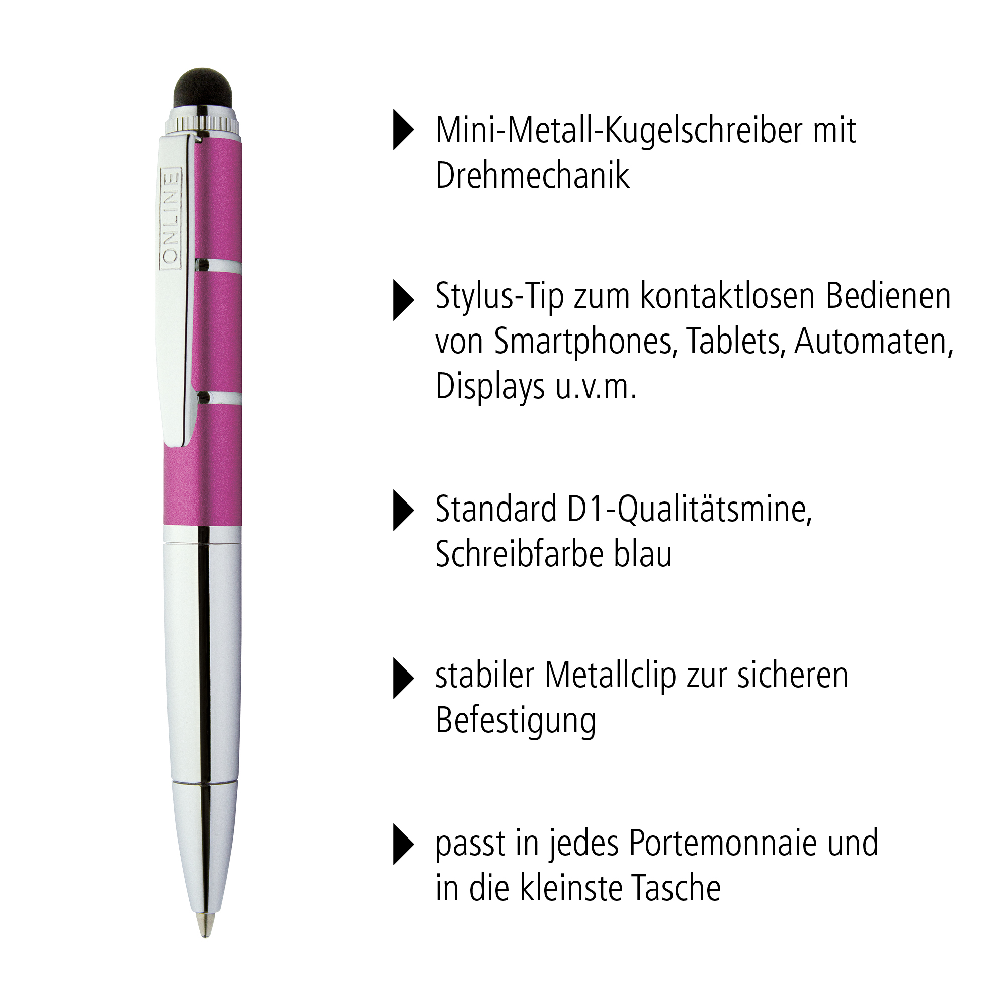 Drehkugelschreiber Piccolo Stylus Pink