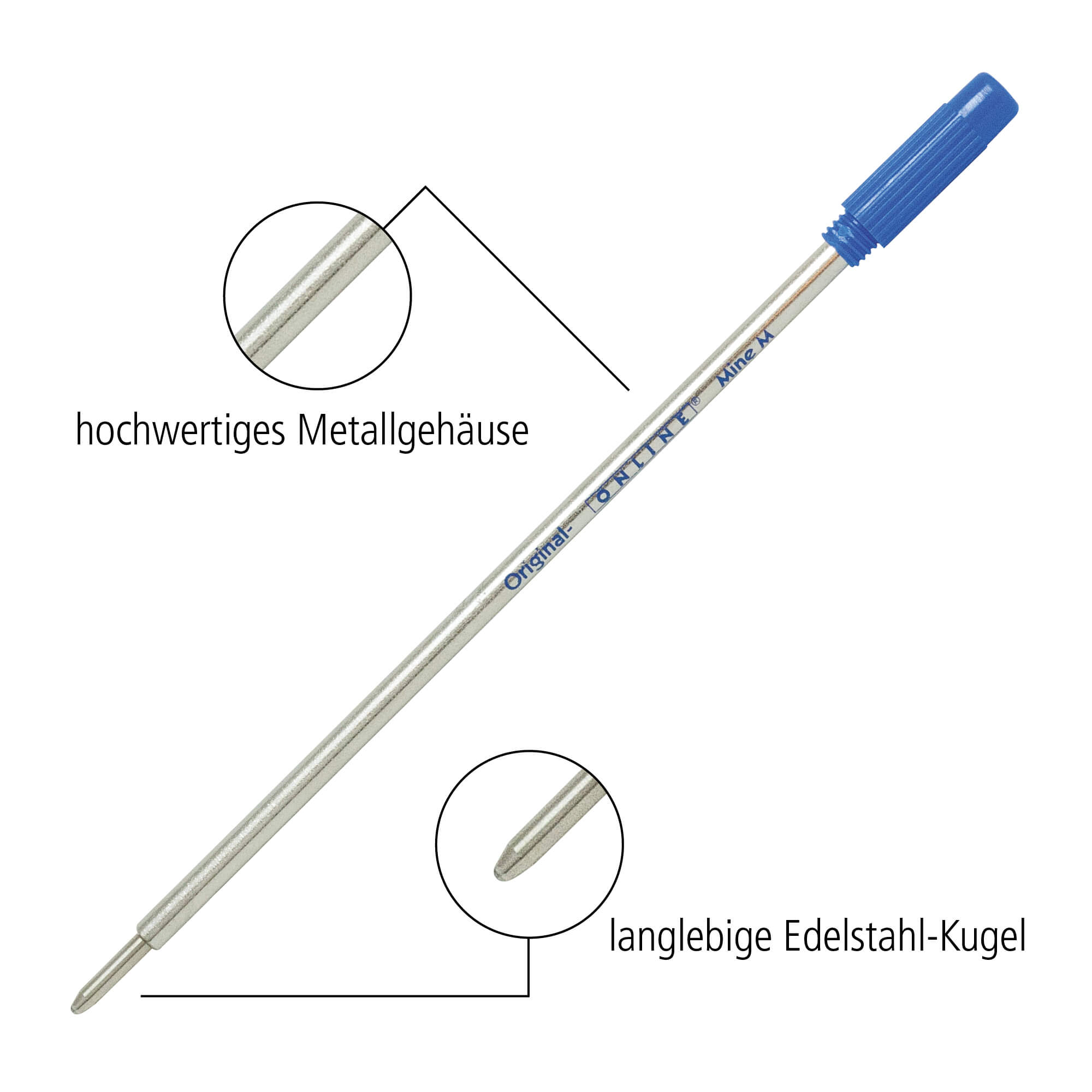 Internationale Kugelschreibermine M, Blau