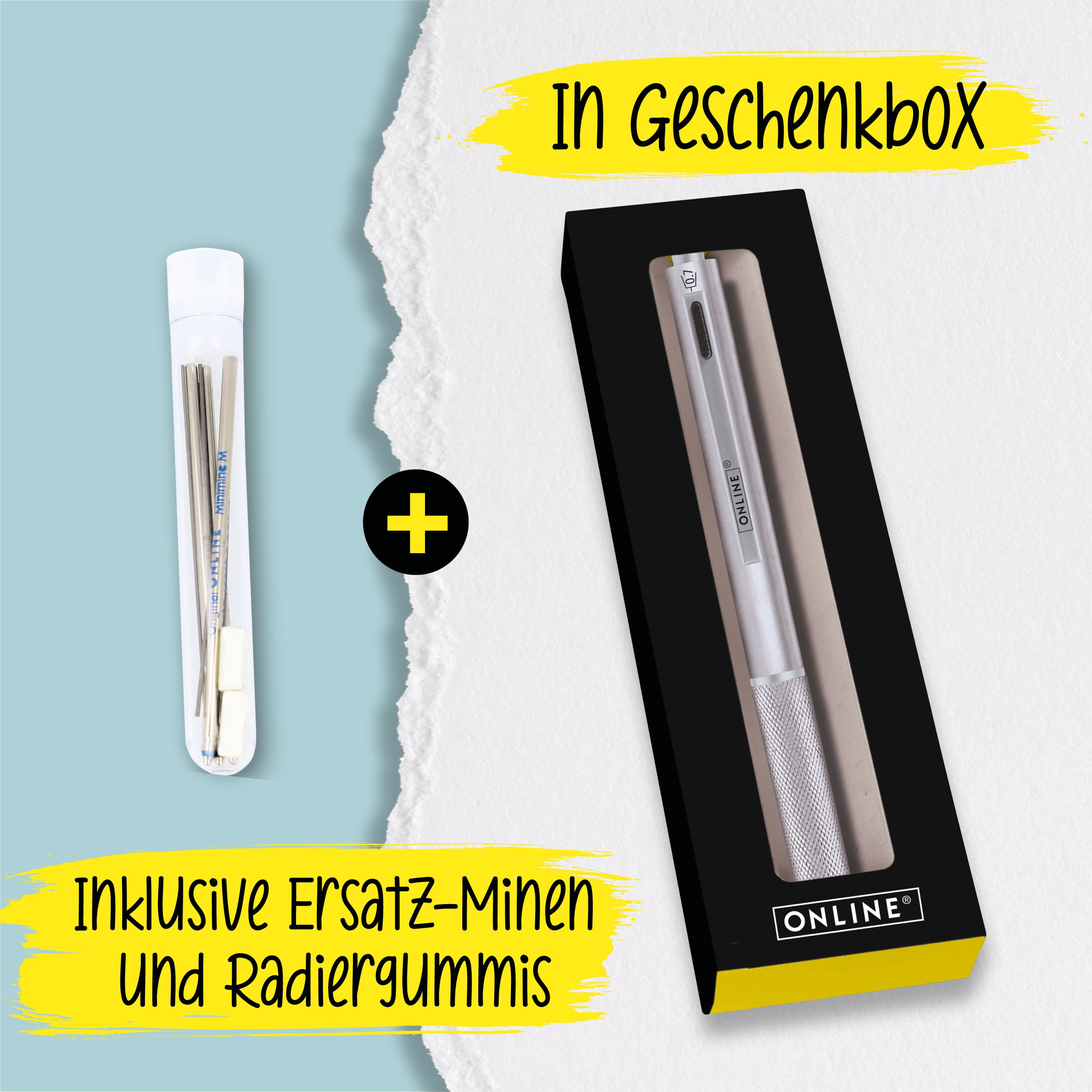 Multipen 4-in-1 Silver, inkl. Ersatzminen in Box
