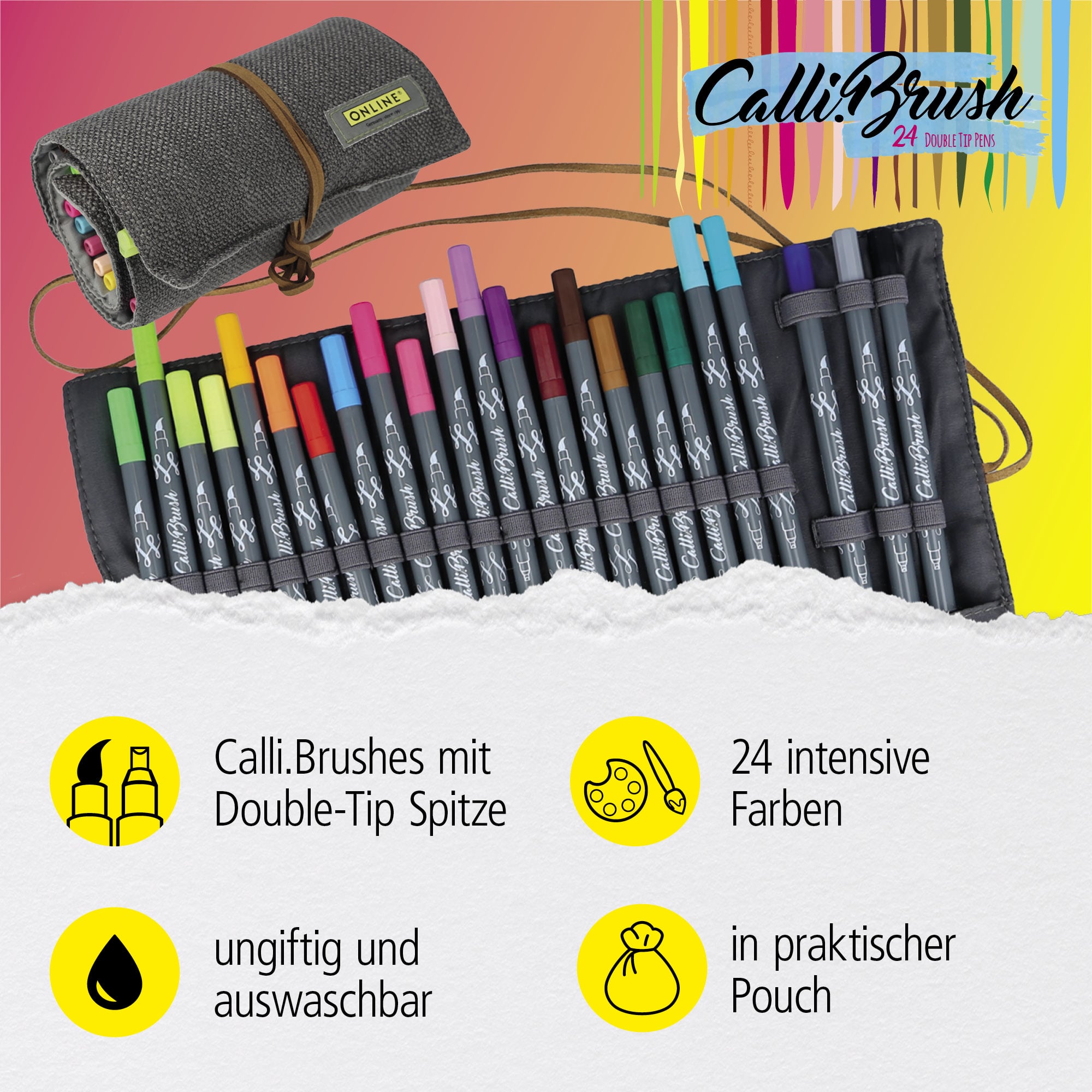 Calli.Brush - Brush Pen Set mit 24 Farben