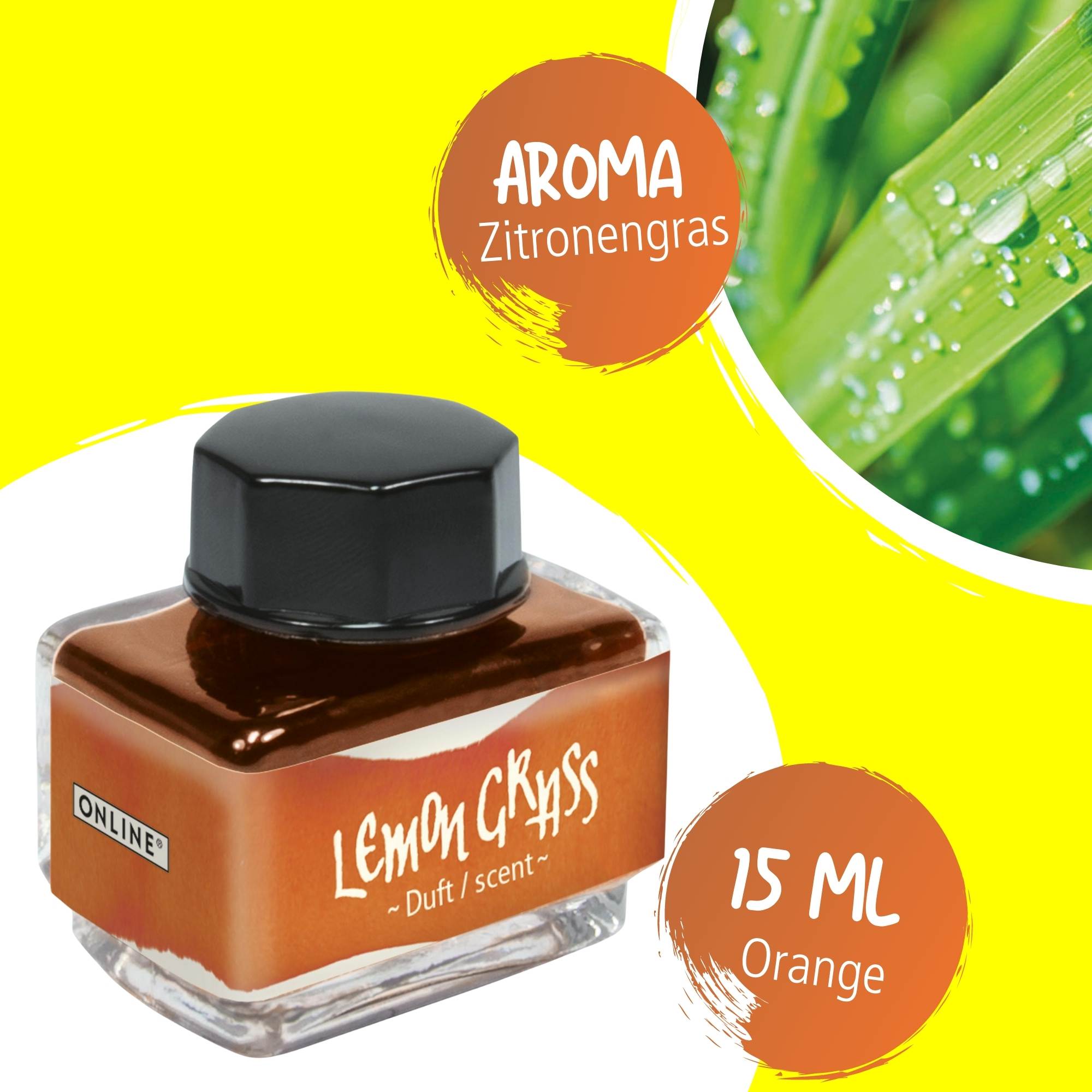 Tinte der Sinne Orange 15 ml mit Duft - Zitronengras