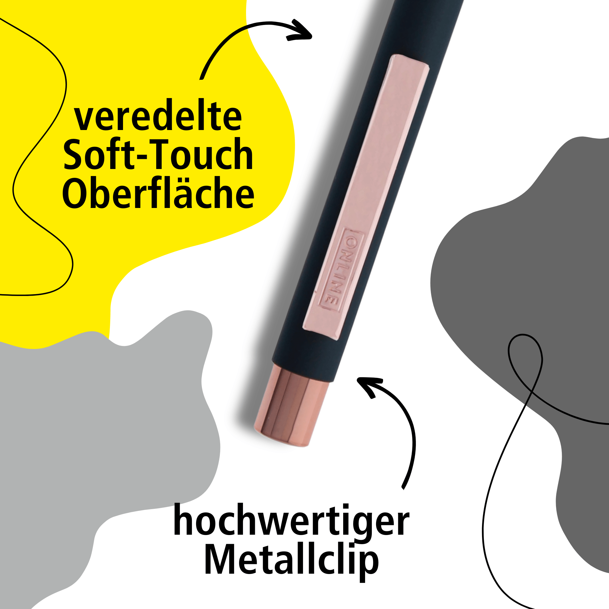 Druckkugelschreiber Soft Metal Grey Rose