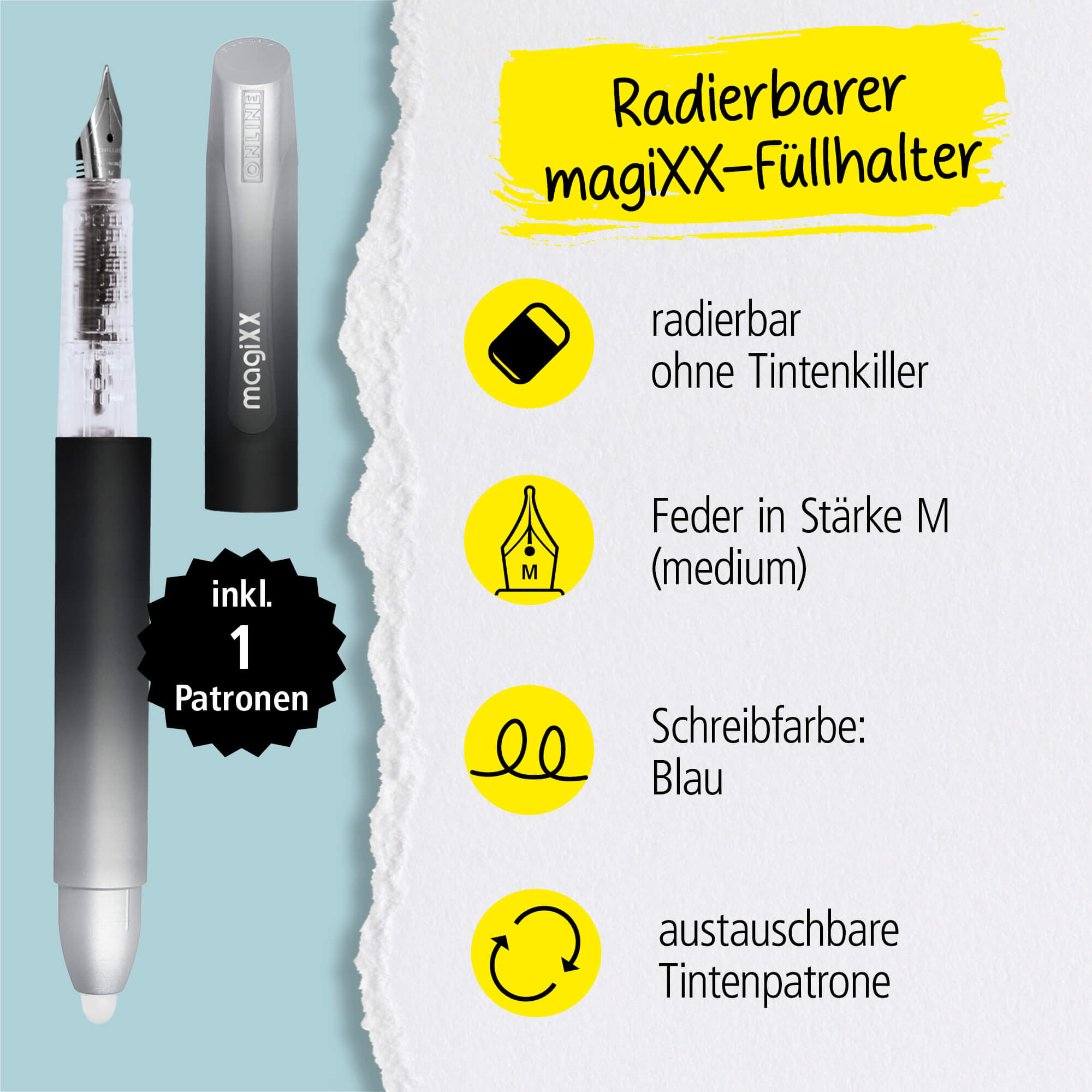 Radierbarer Füller ONLINE magiXX Dark Shadow