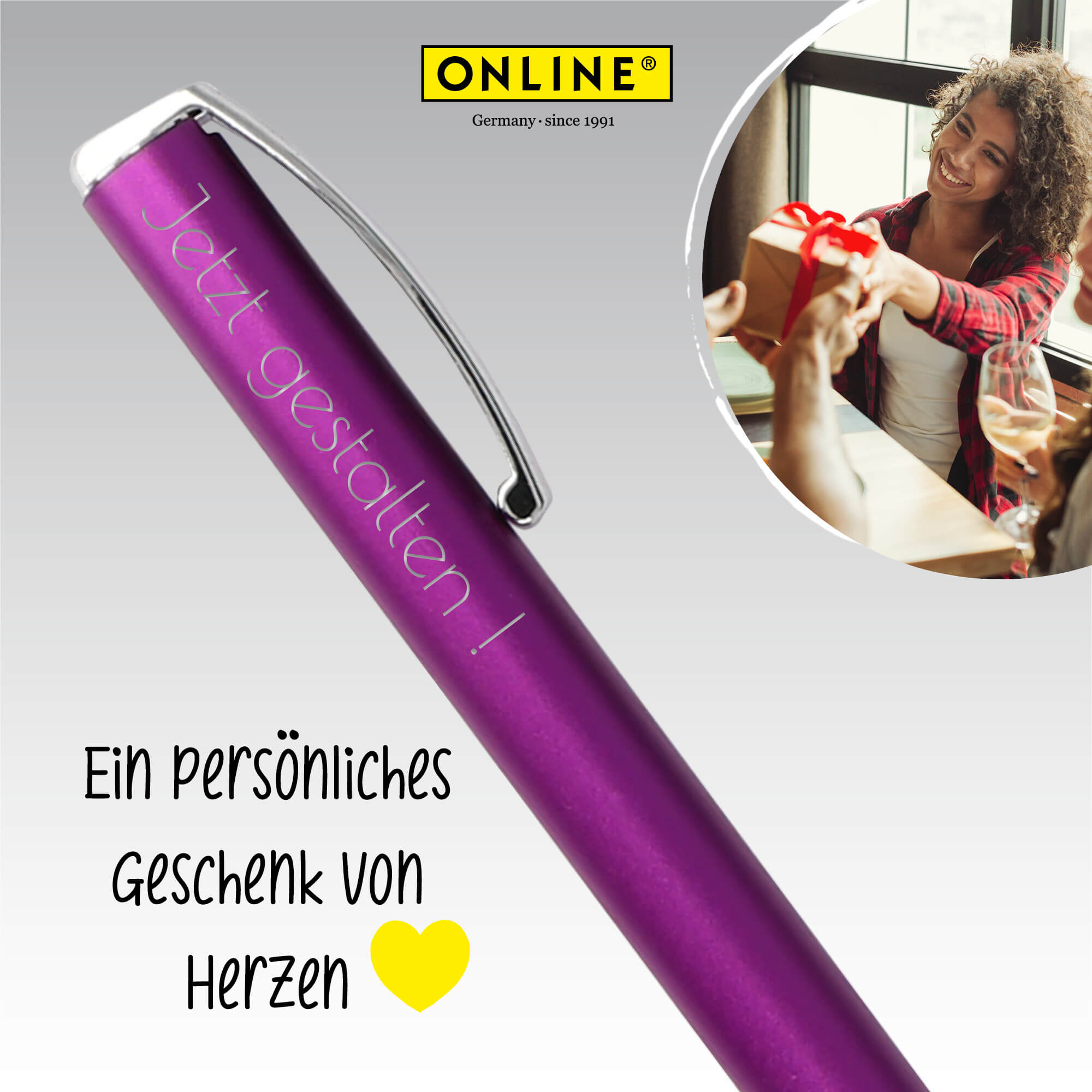 Kugelschreiber Vision Purple, mit Wunschgravur