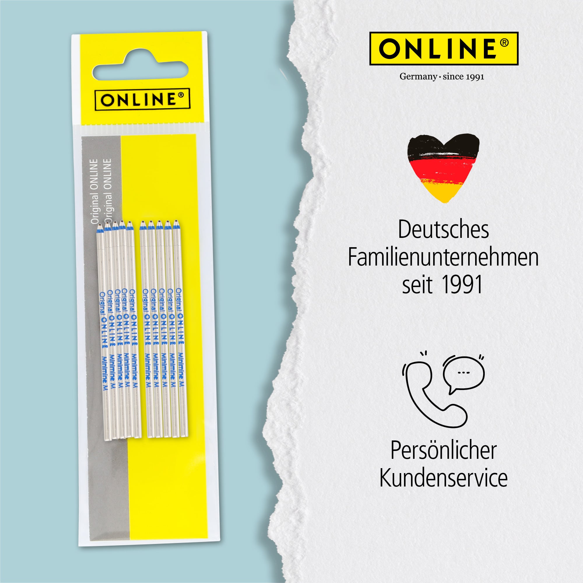Kugelschreiberminen-Set D1 10 Stück, Blau