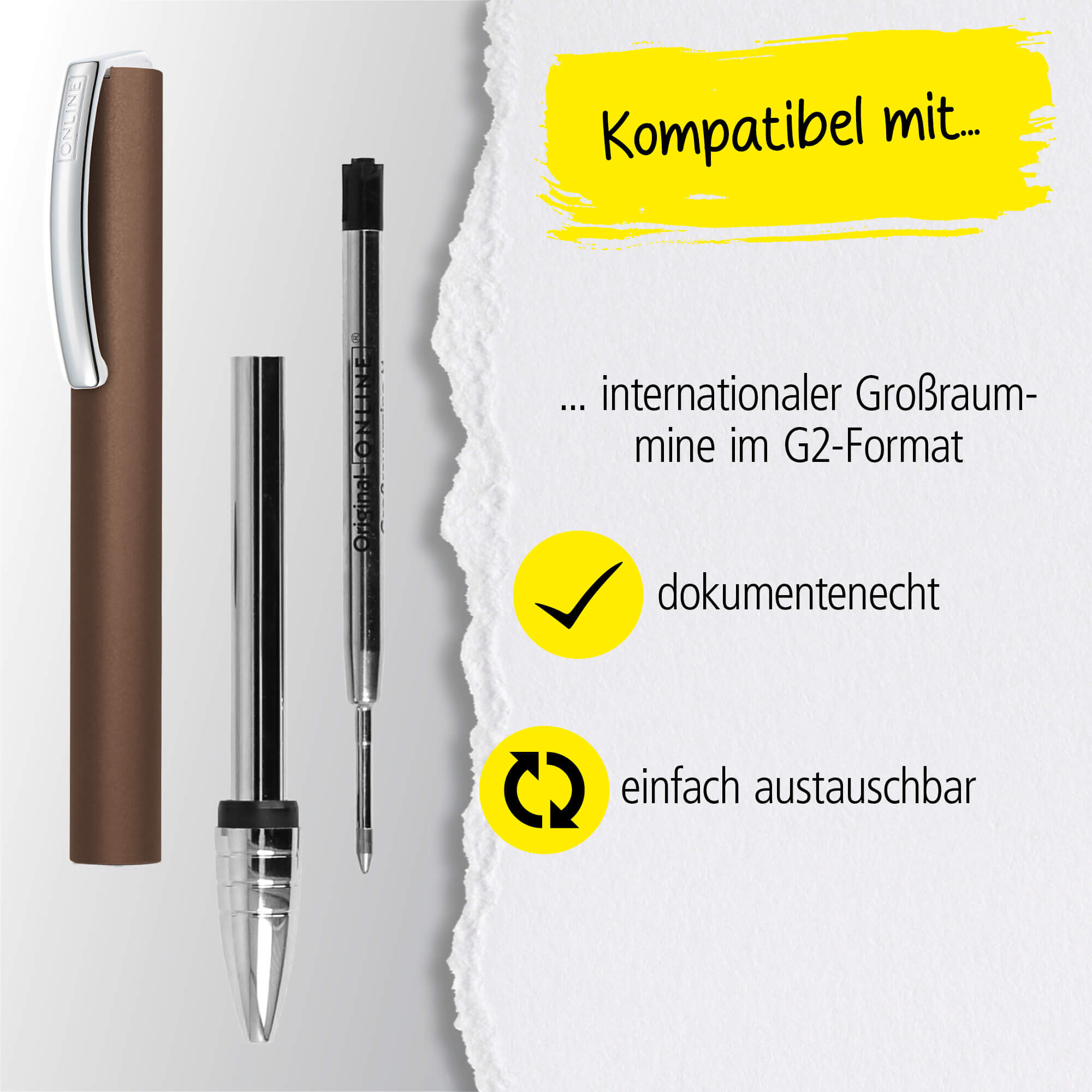 Kugelschreiber Vision Cognac, mit Wunschgravur