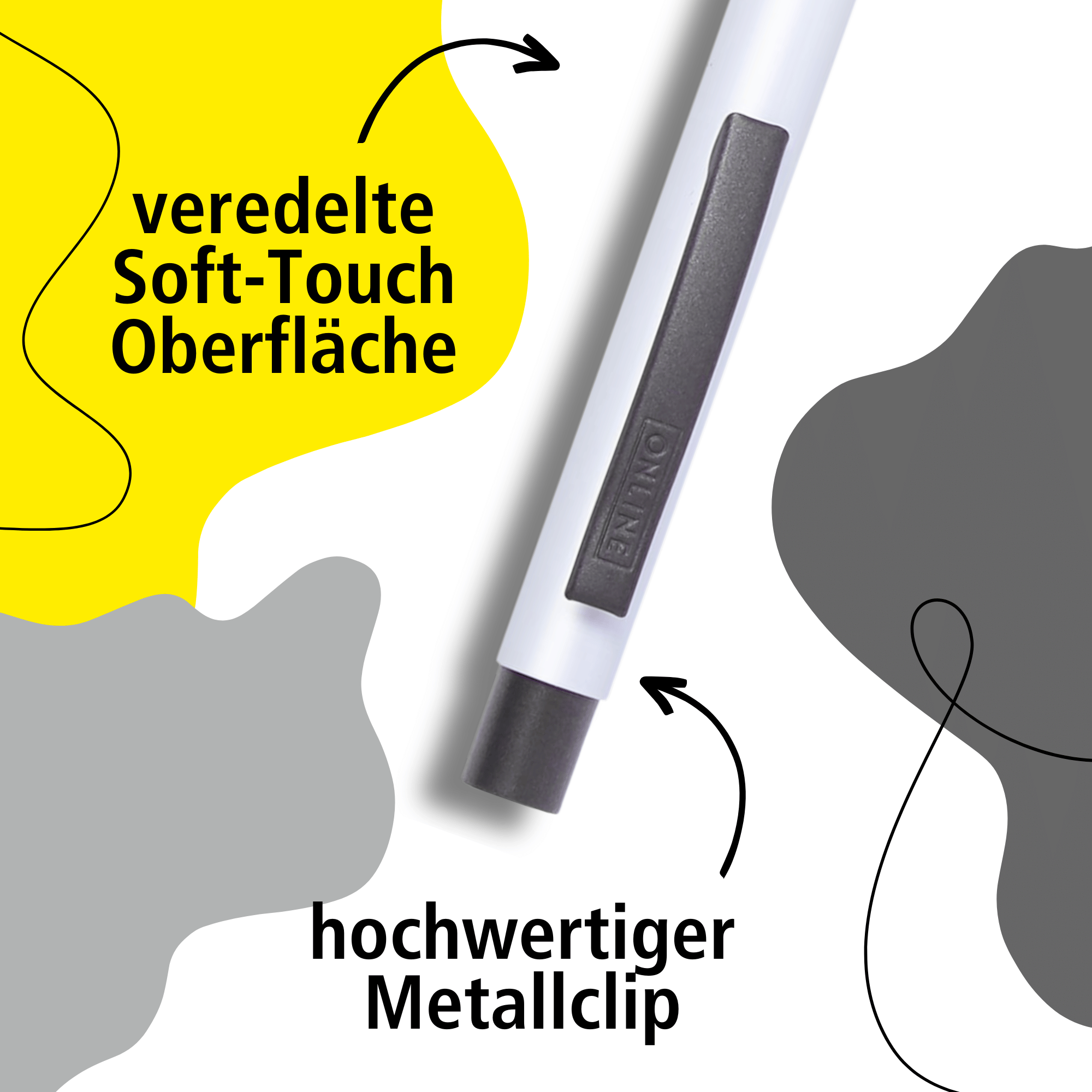 Druckkugelschreiber Soft Metal Pure White