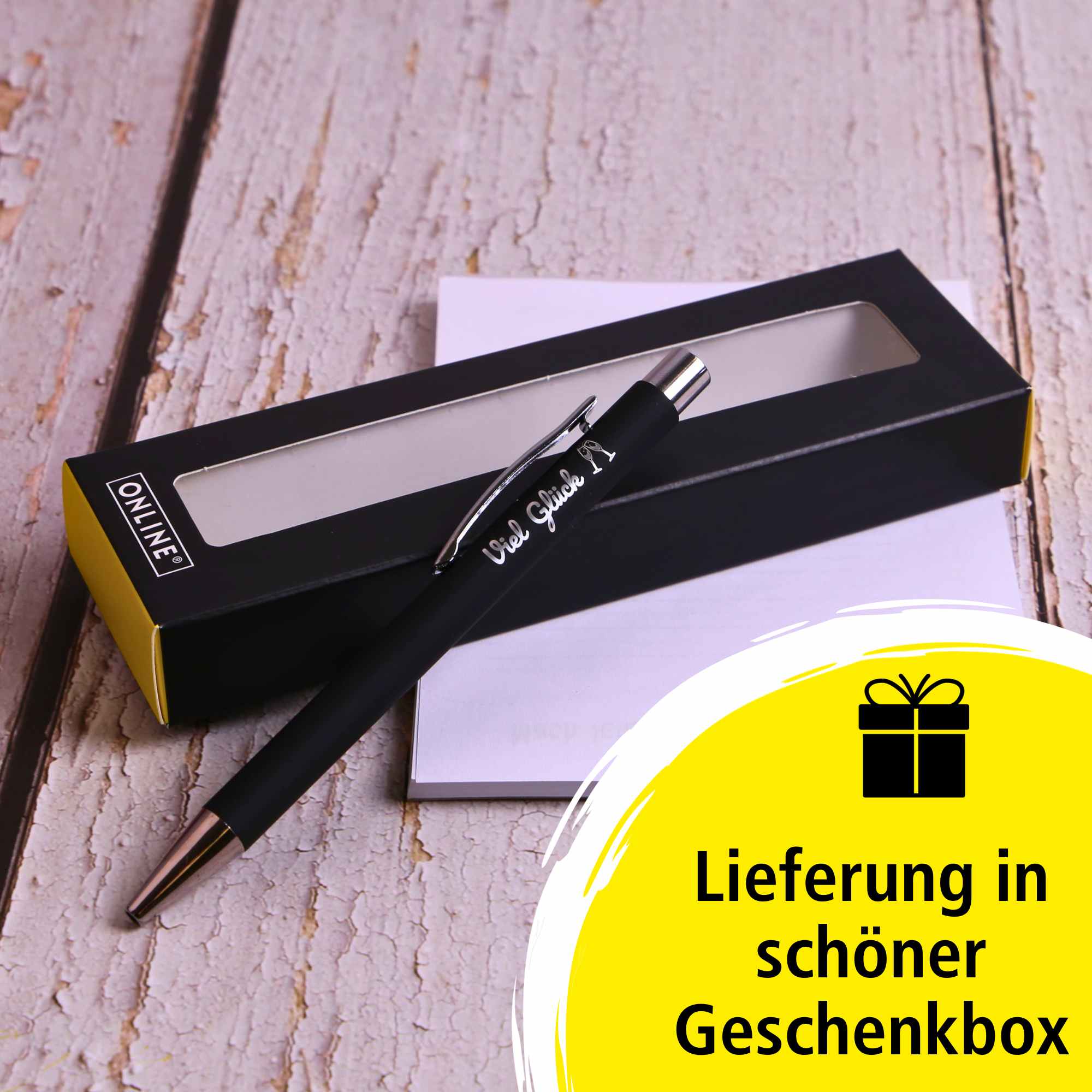 Kugelschreiber Soft Metal Black'n Blue, personalisiert mit Gravur