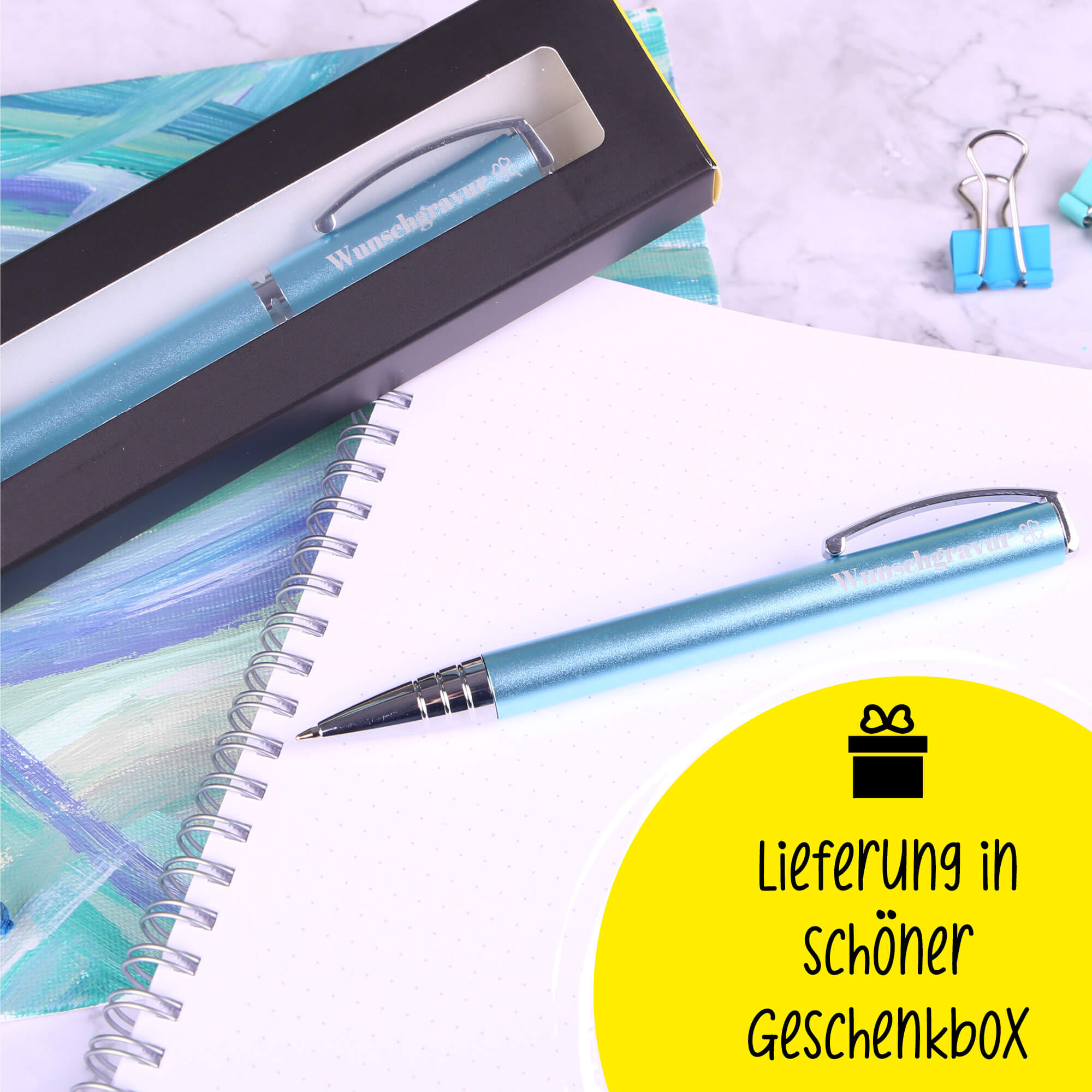Kugelschreiber Vision Turquoise, mit Wunschgravur