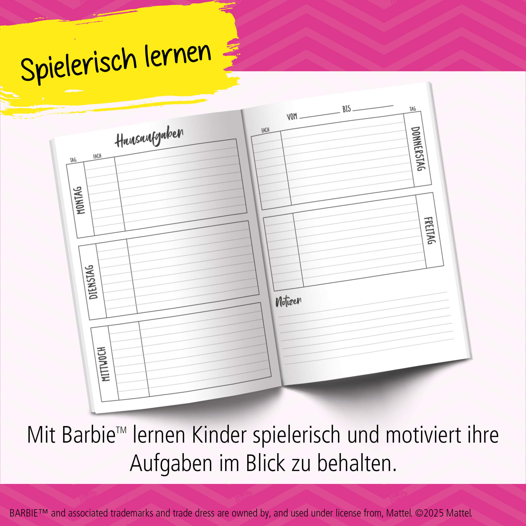 Hausaufgabenheft DIN A5 Barbie Pink, Soft-Cover