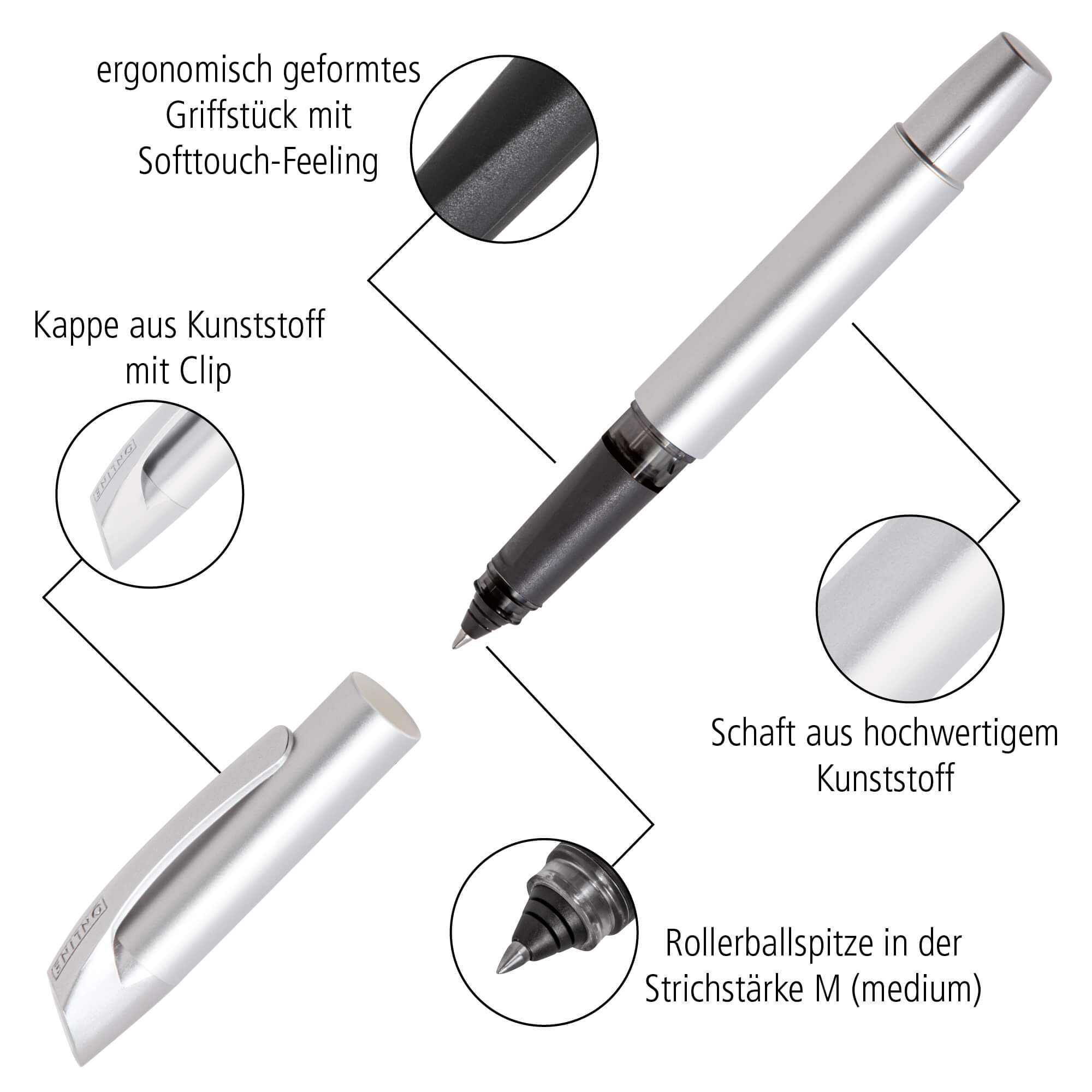 Tintenpatronen-Rollerball Campus Feel Diamond Rose