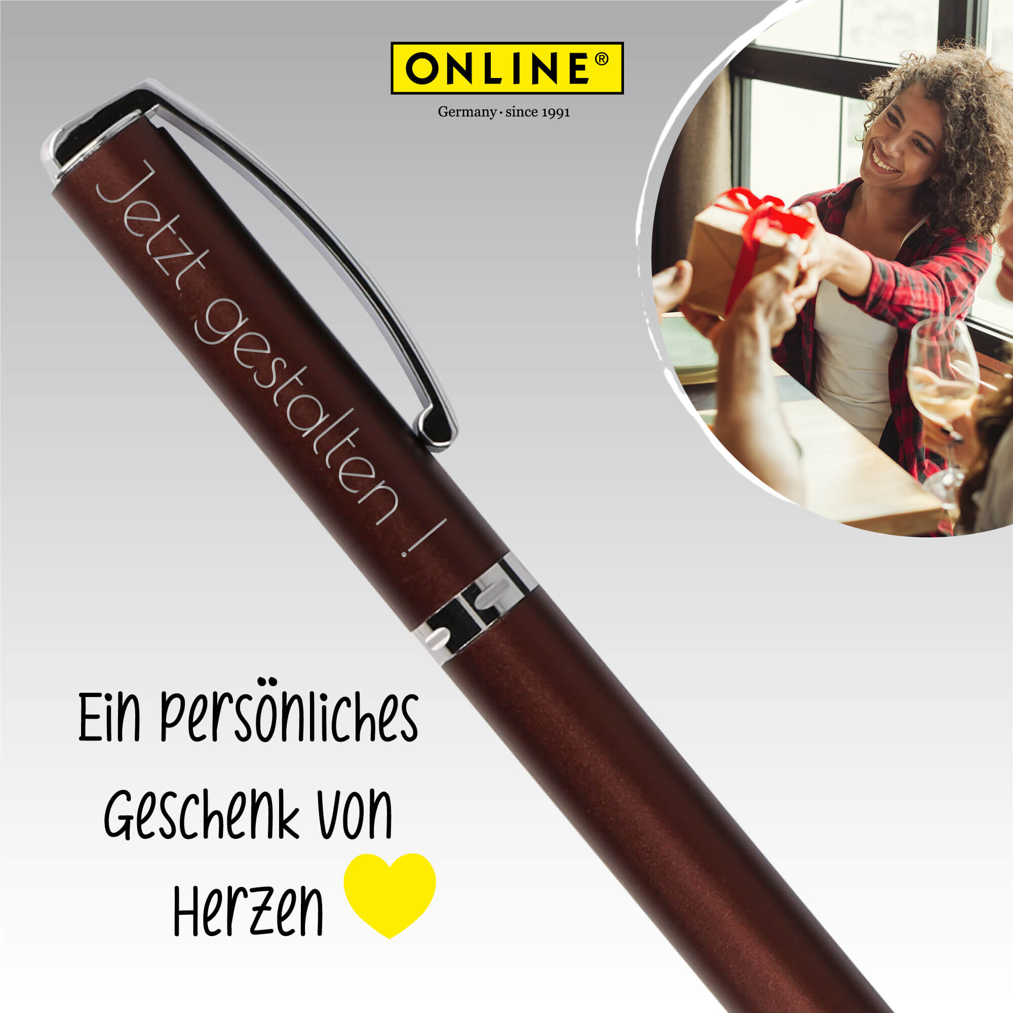 Füller Vision Cognac (M), personalisiert mit Gravur