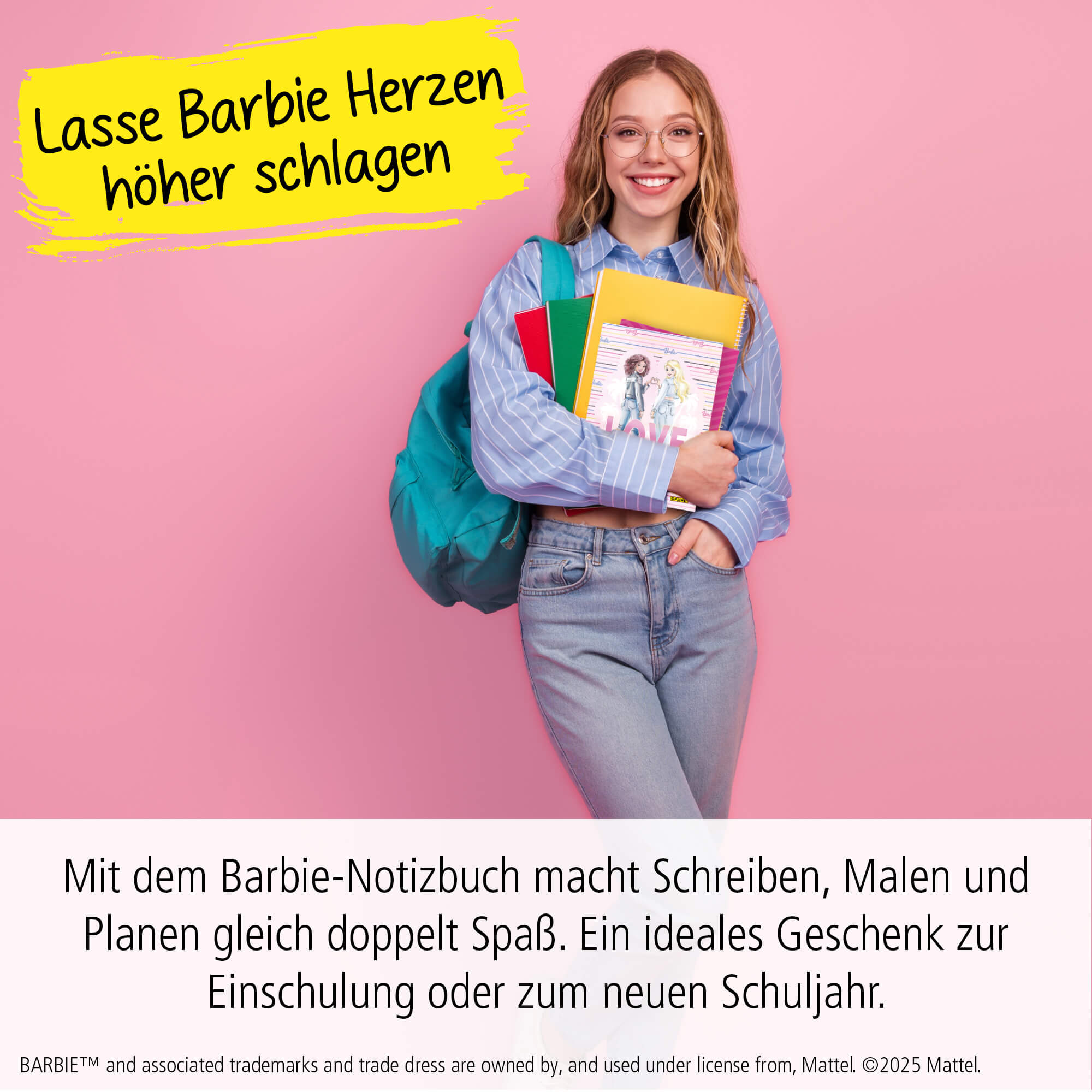 Kladde DIN A5 Barbie, dotted, 96 Blatt, 80 g/m² Notizbuch, 2er Pack