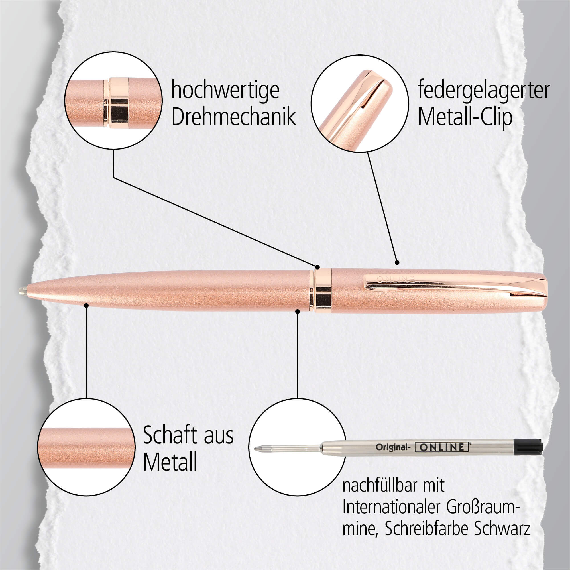 Drehkugelschreiber Eleganza Rosegold