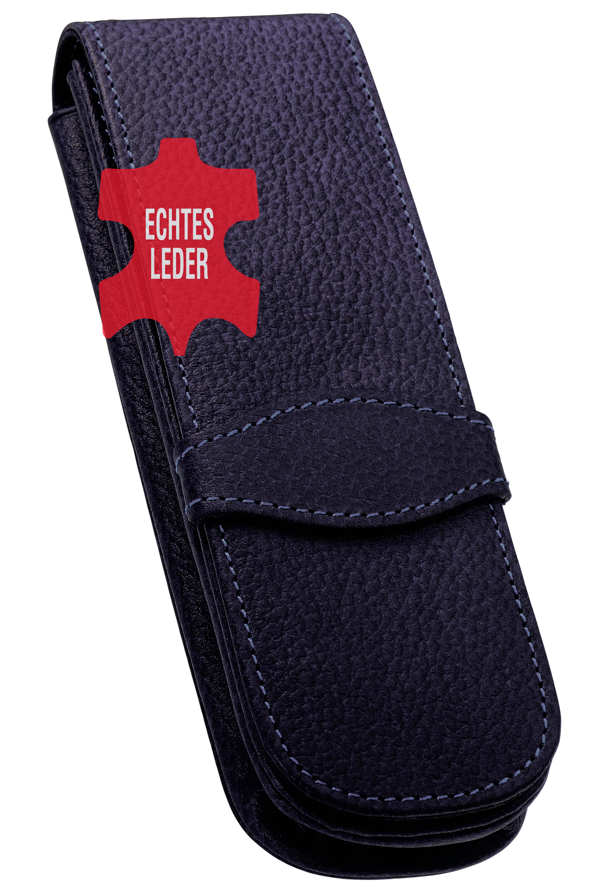 Lederetui Blau für 2 Stifte