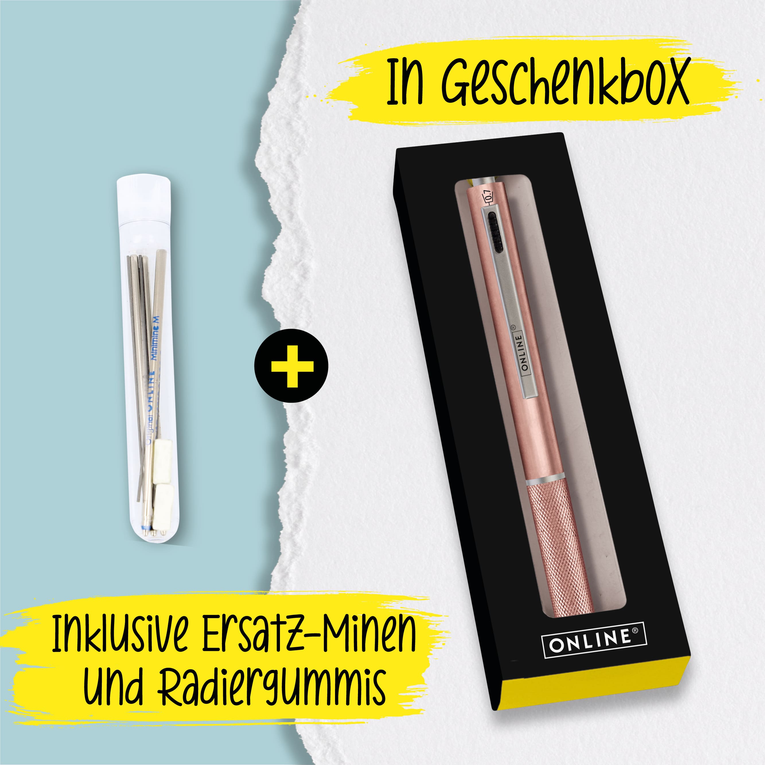 Multipen 4-in-1 Rosegold, inkl. Ersatzminen in Box