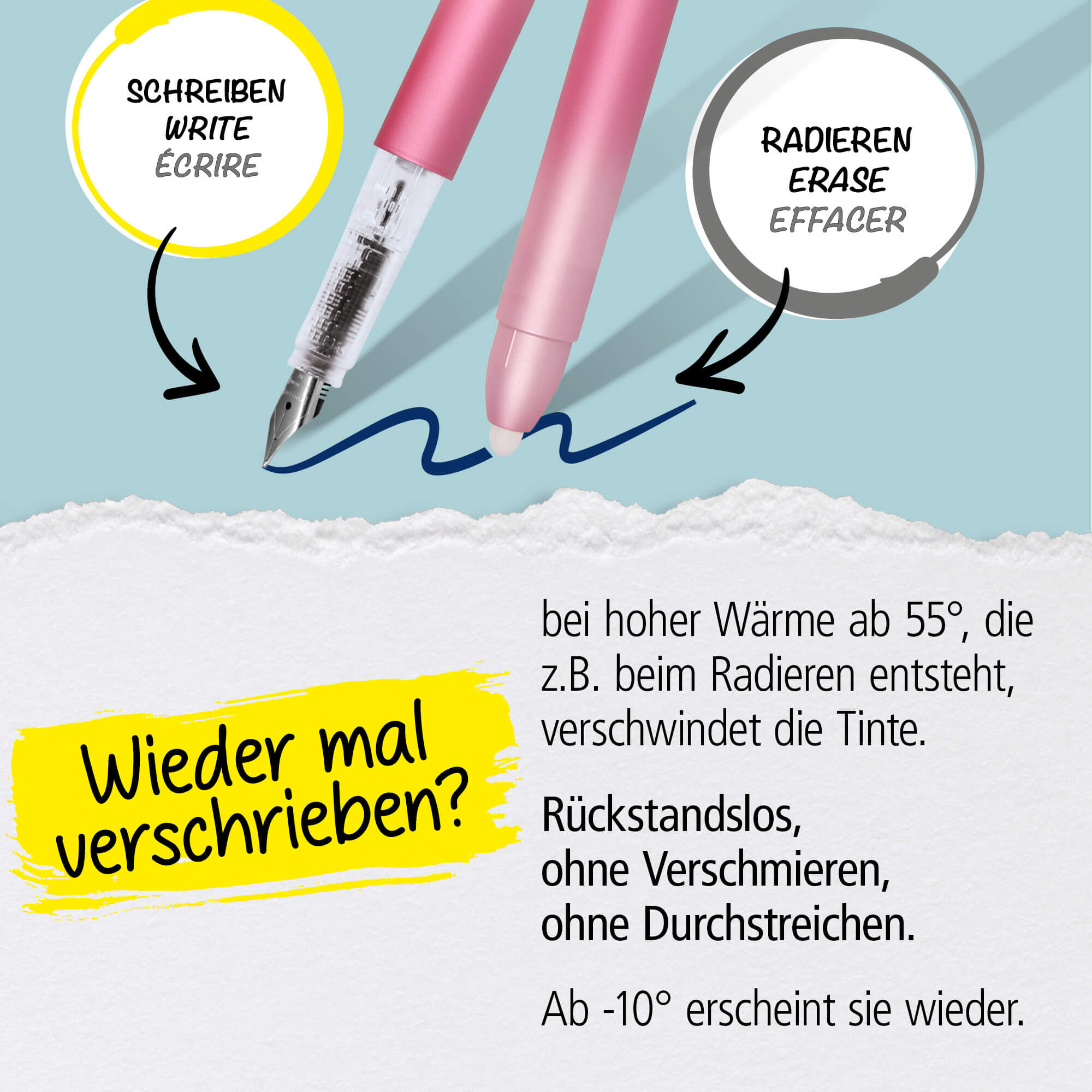 Radierbarer Füller ONLINE magiXX Sweet Love inkl. Tintenpatronen