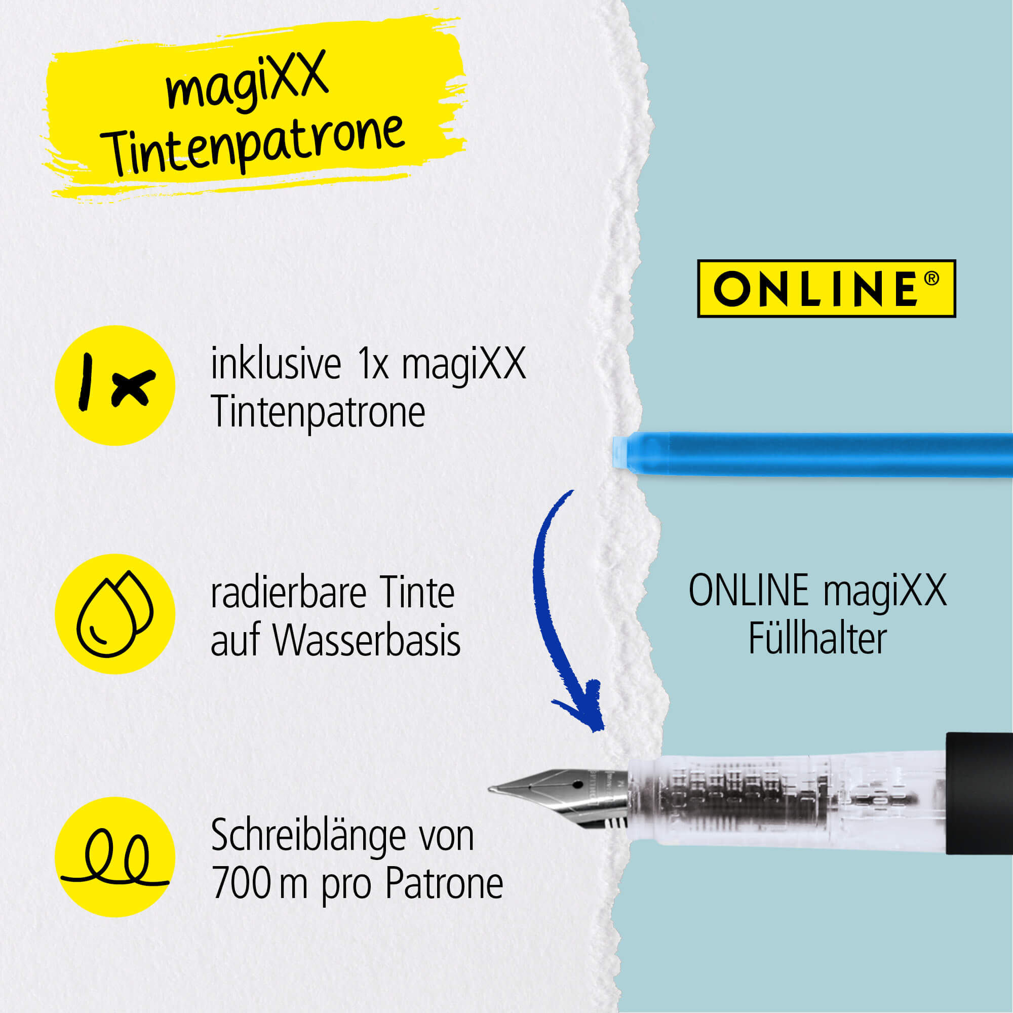 Radierbarer Füller ONLINE magiXX Dark Shadow