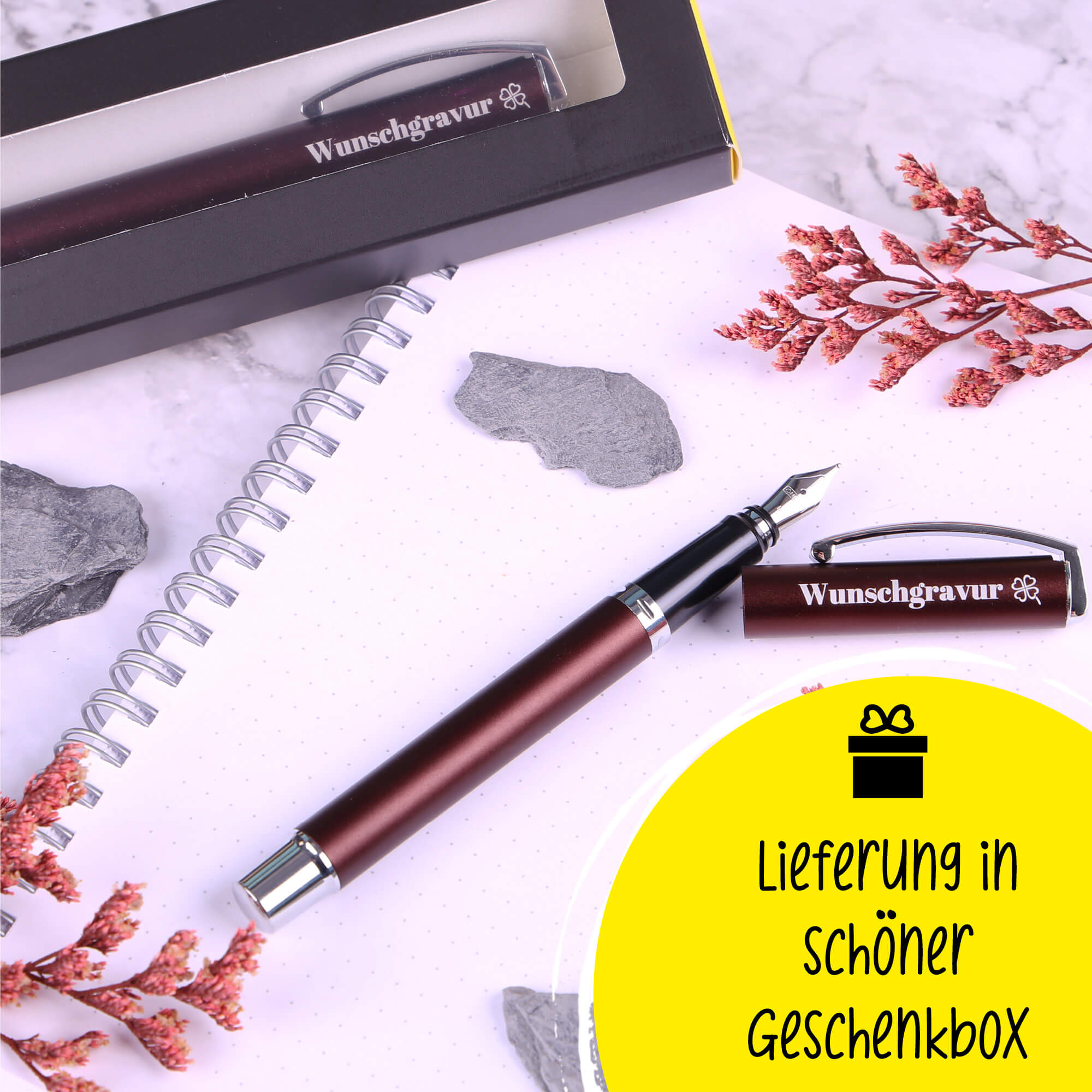 Füller Vision Cognac (M), personalisiert mit Gravur
