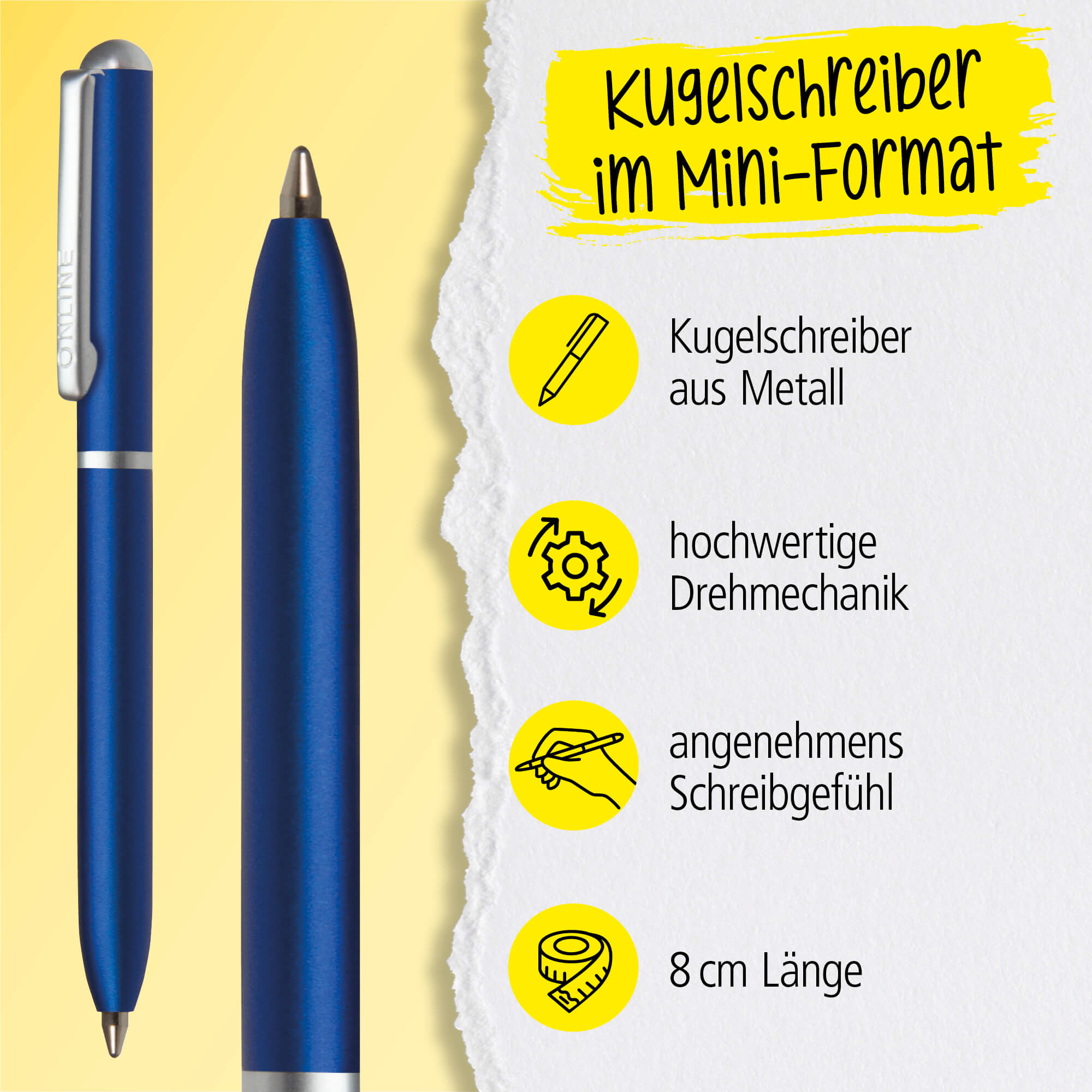 Kugelschreiber Mini Portemonnaie Blue, 8 cm Mini-Kugelschreiber