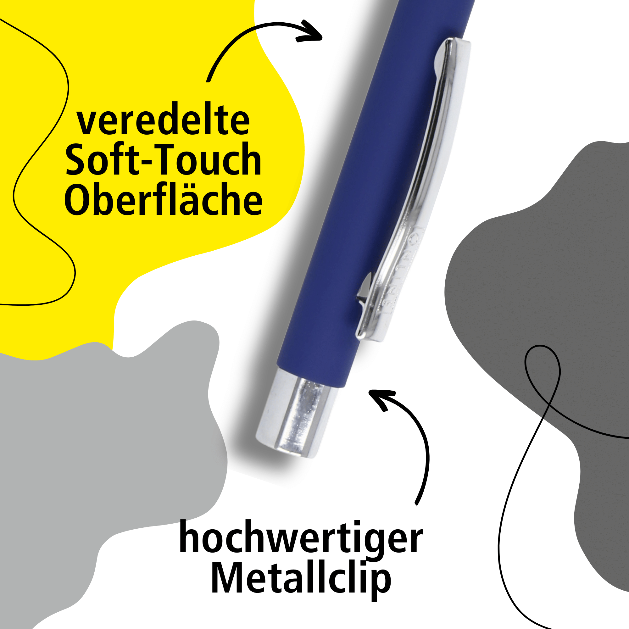 Druckkugelschreiber Soft Metal Classic Blue