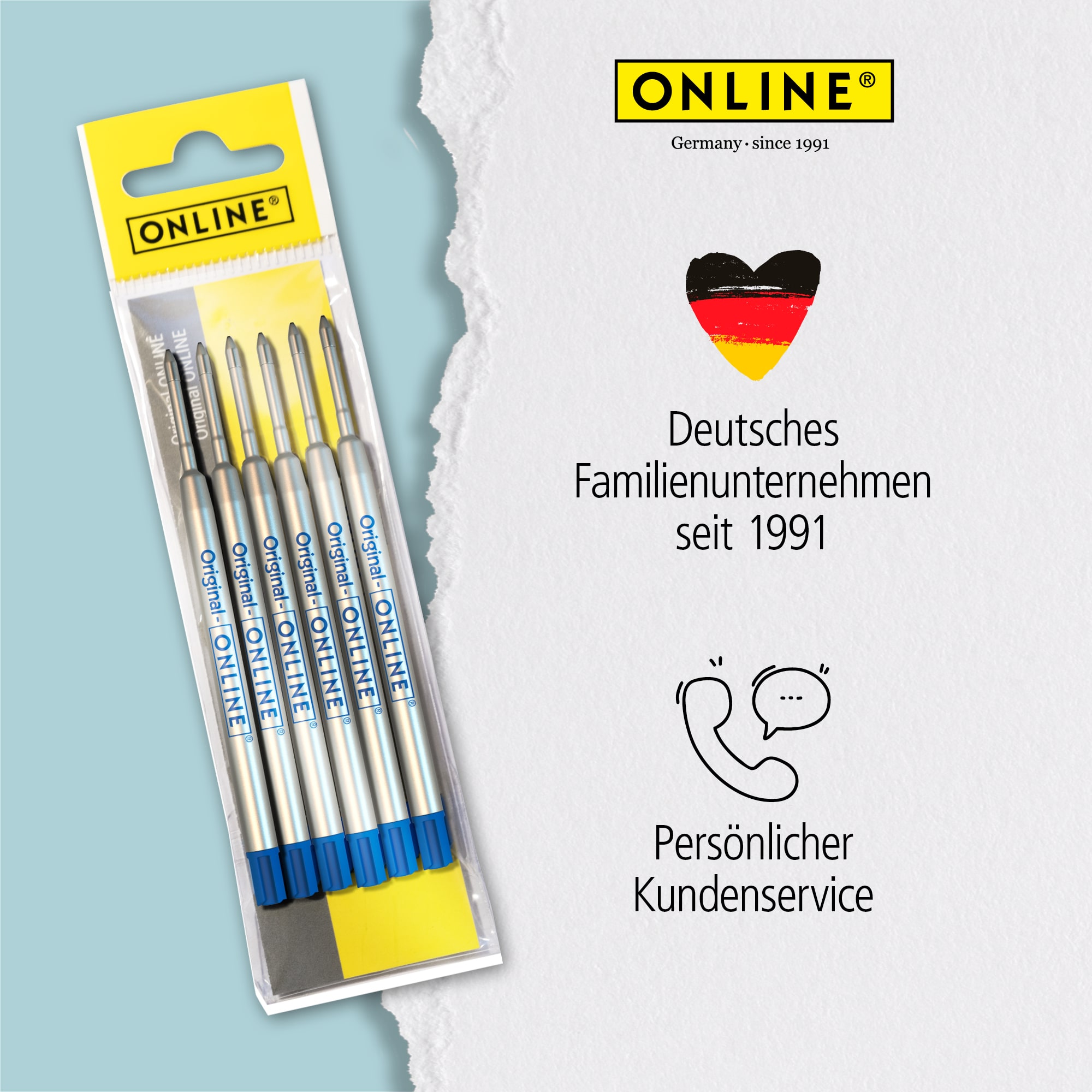 Internationale Großraumminen Set, 6 Stück (blau)