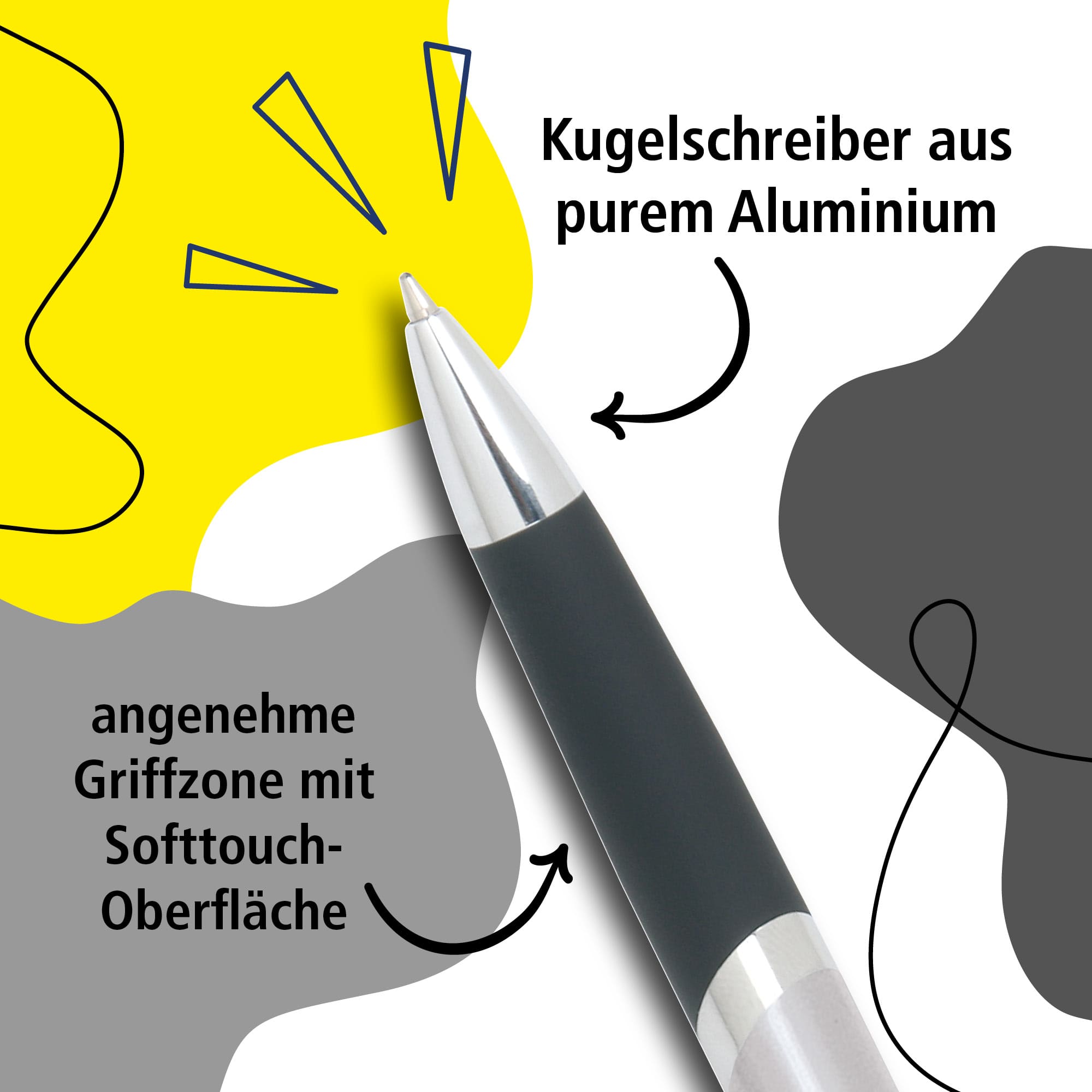 Druckkugelschreiber Sporty Silver