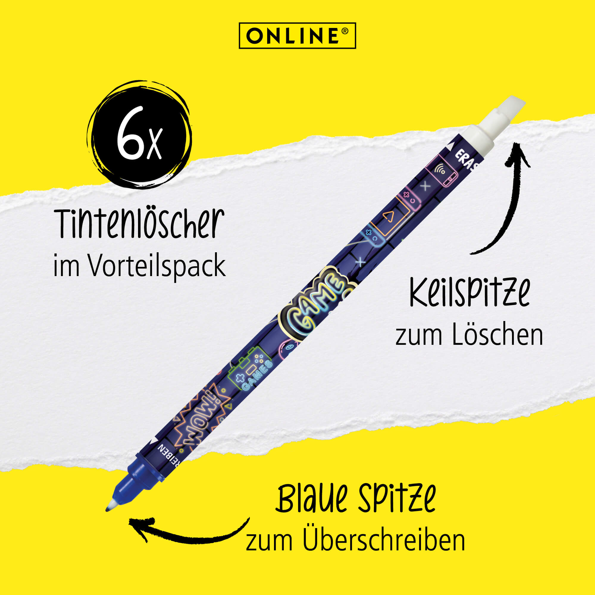 Vorteilspack Tintenlöscher Gaming, 6 Stück
