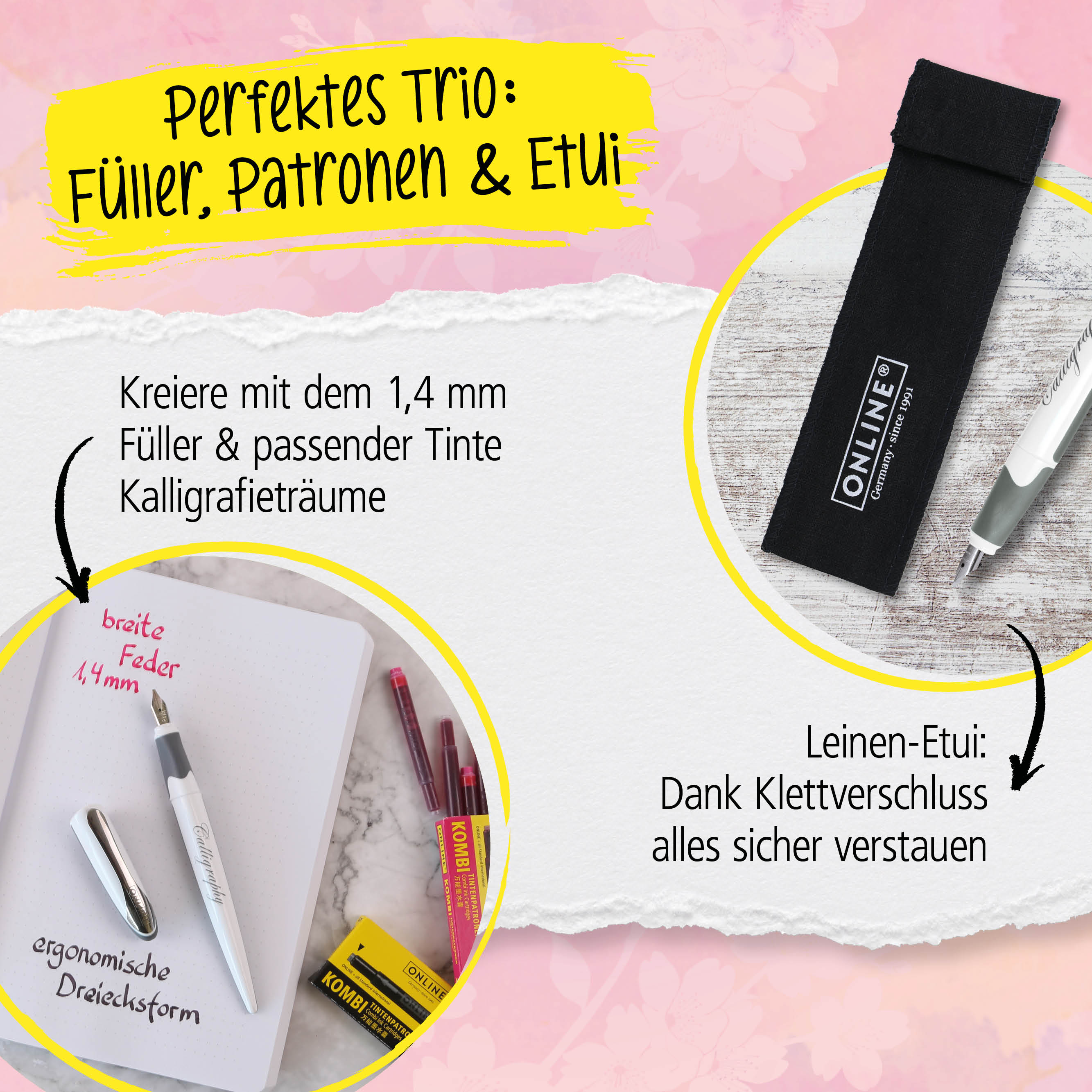 Handlettering Set All-In-One mit Brush Pens, Füller und Notizbuch