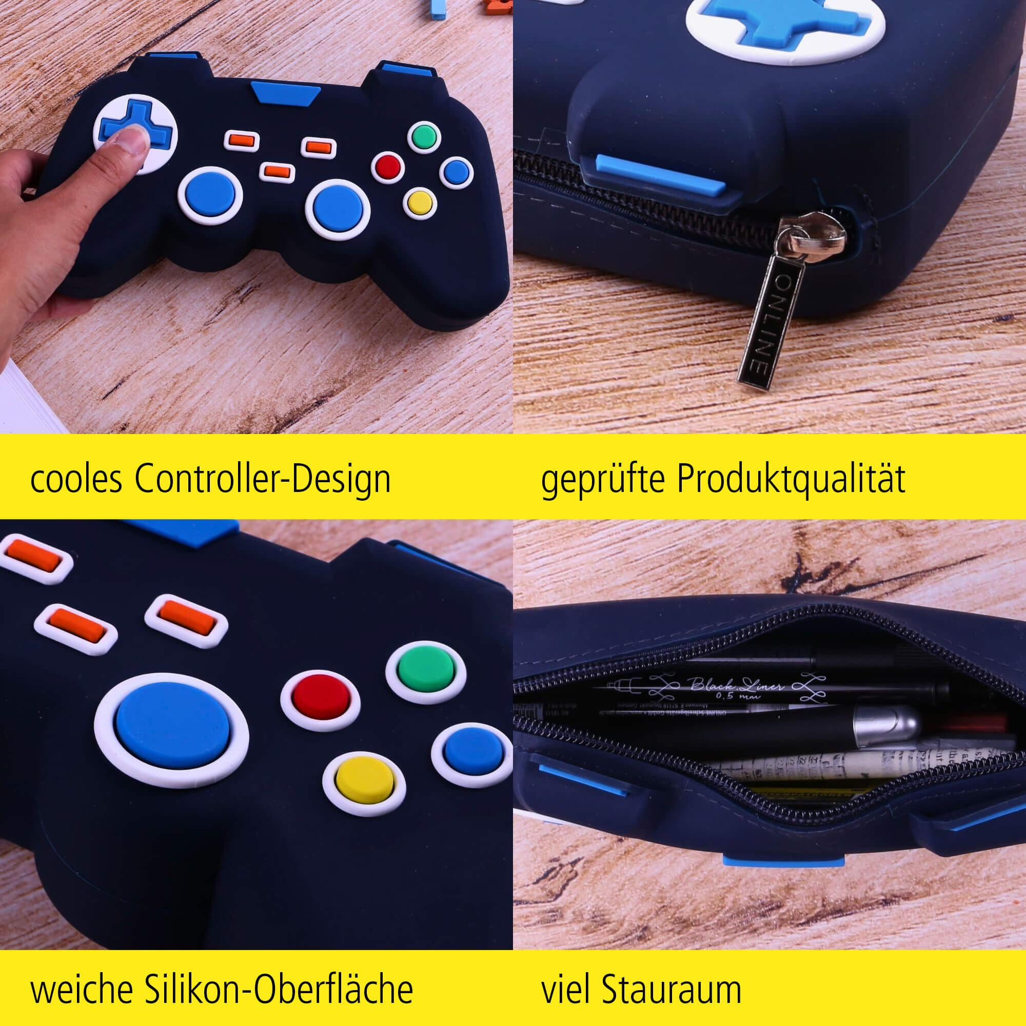Premium-Schlampermäppchen im Gaming Design, Controller-Stifteetui