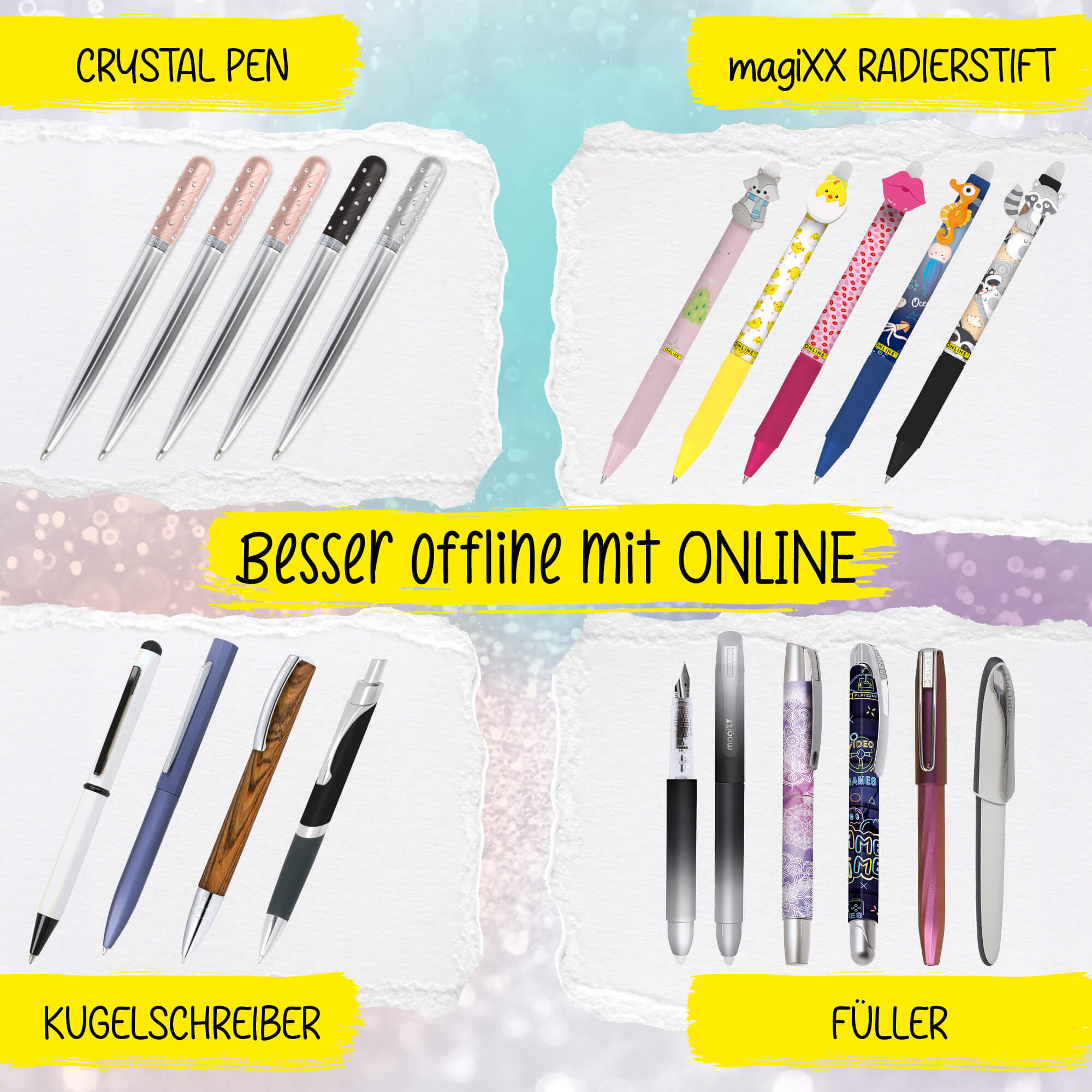 Kugelschreiber Crystal Pen Türkis, Metall, inkl. internationale Großraummine schwarzschreibend, in Geschenketui