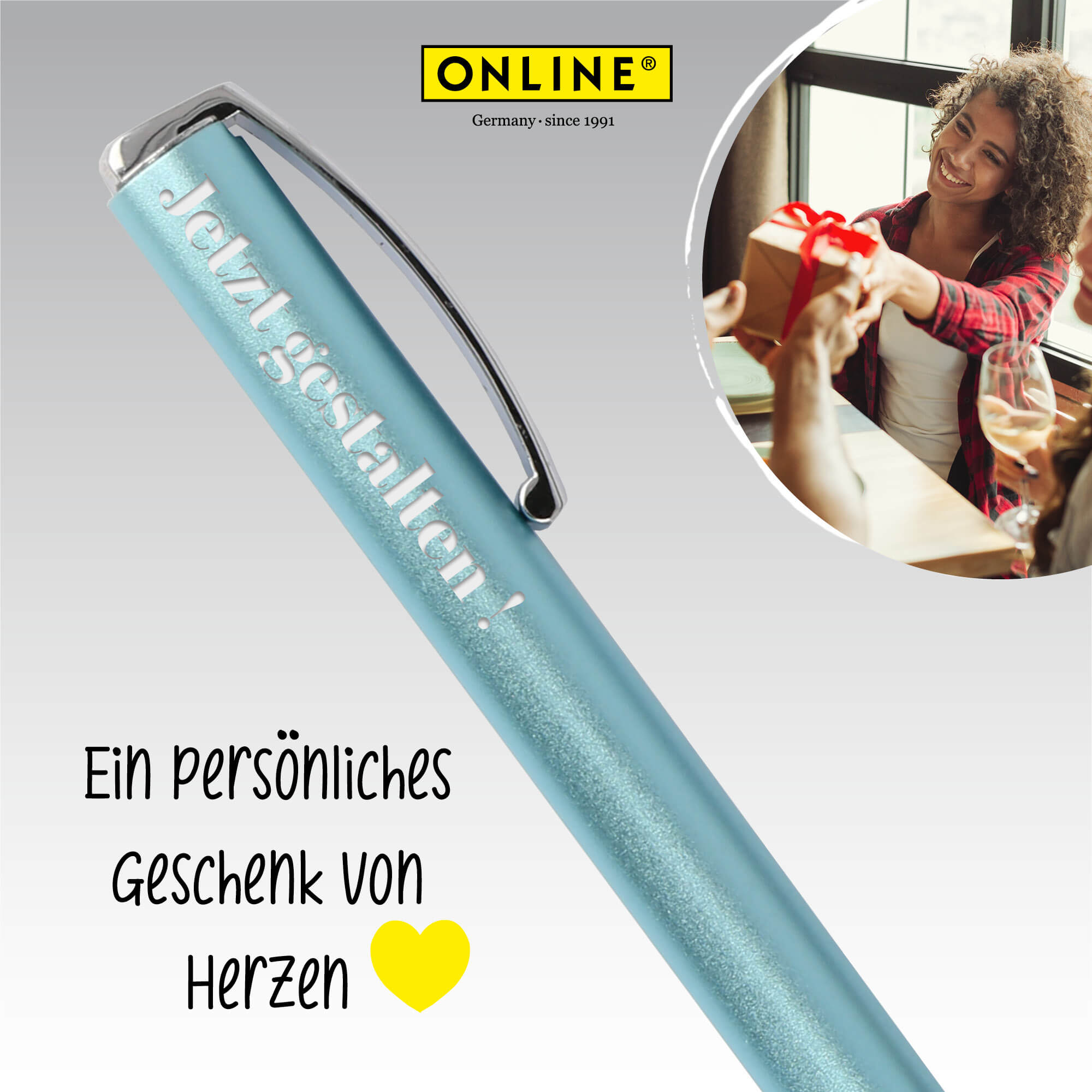 Kugelschreiber Vision Turquoise, mit Wunschgravur
