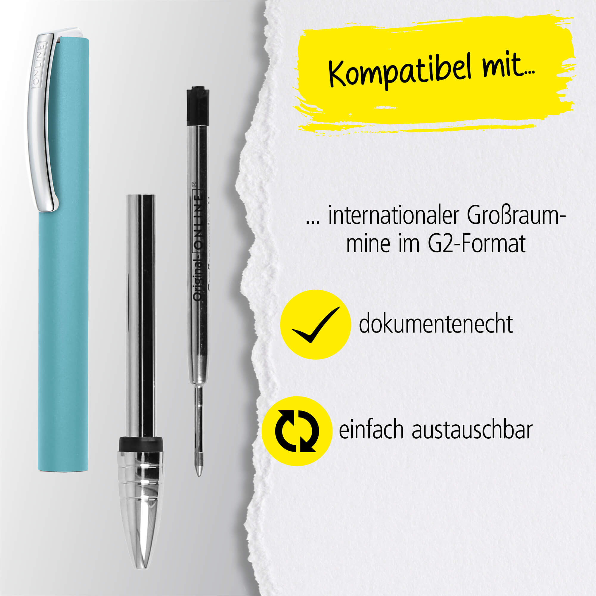 Kugelschreiber Vision Turquoise, mit Wunschgravur