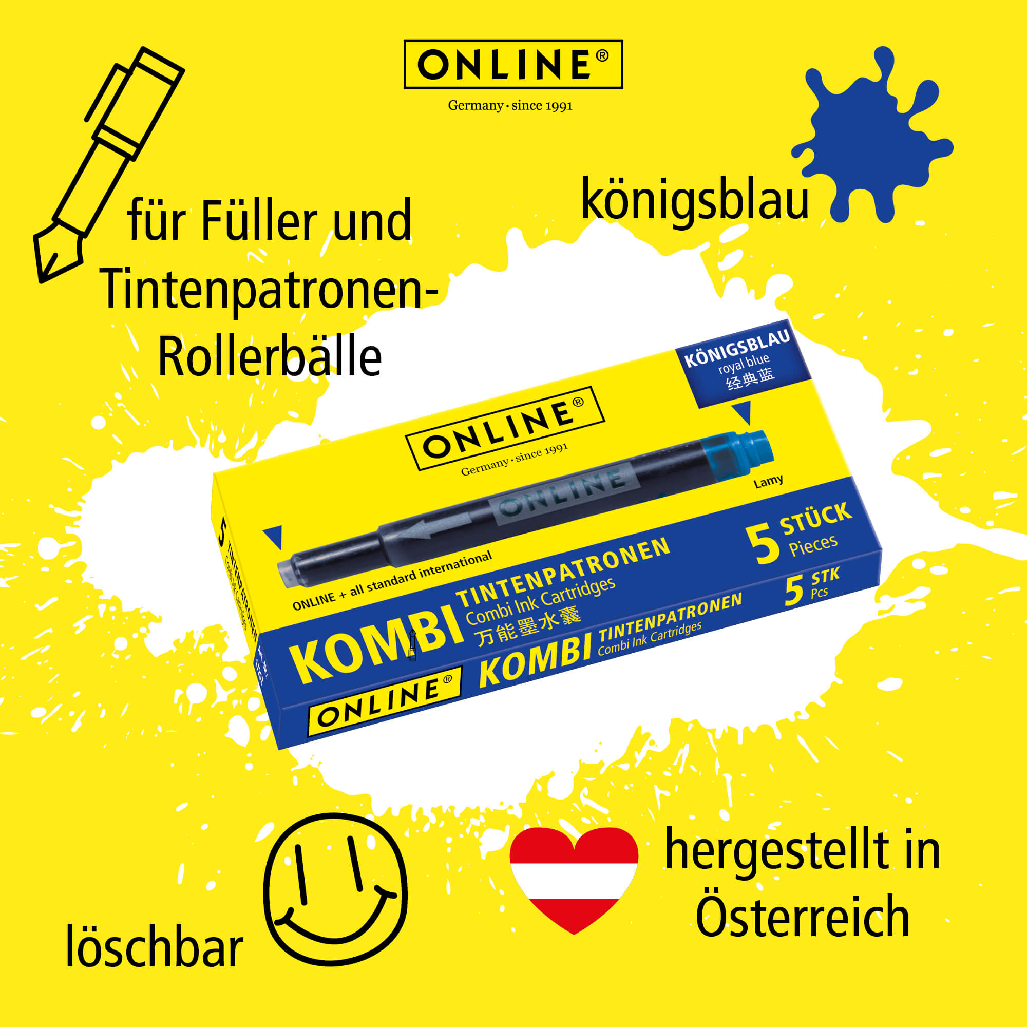 10x Kombi-Tintenpatrone blau