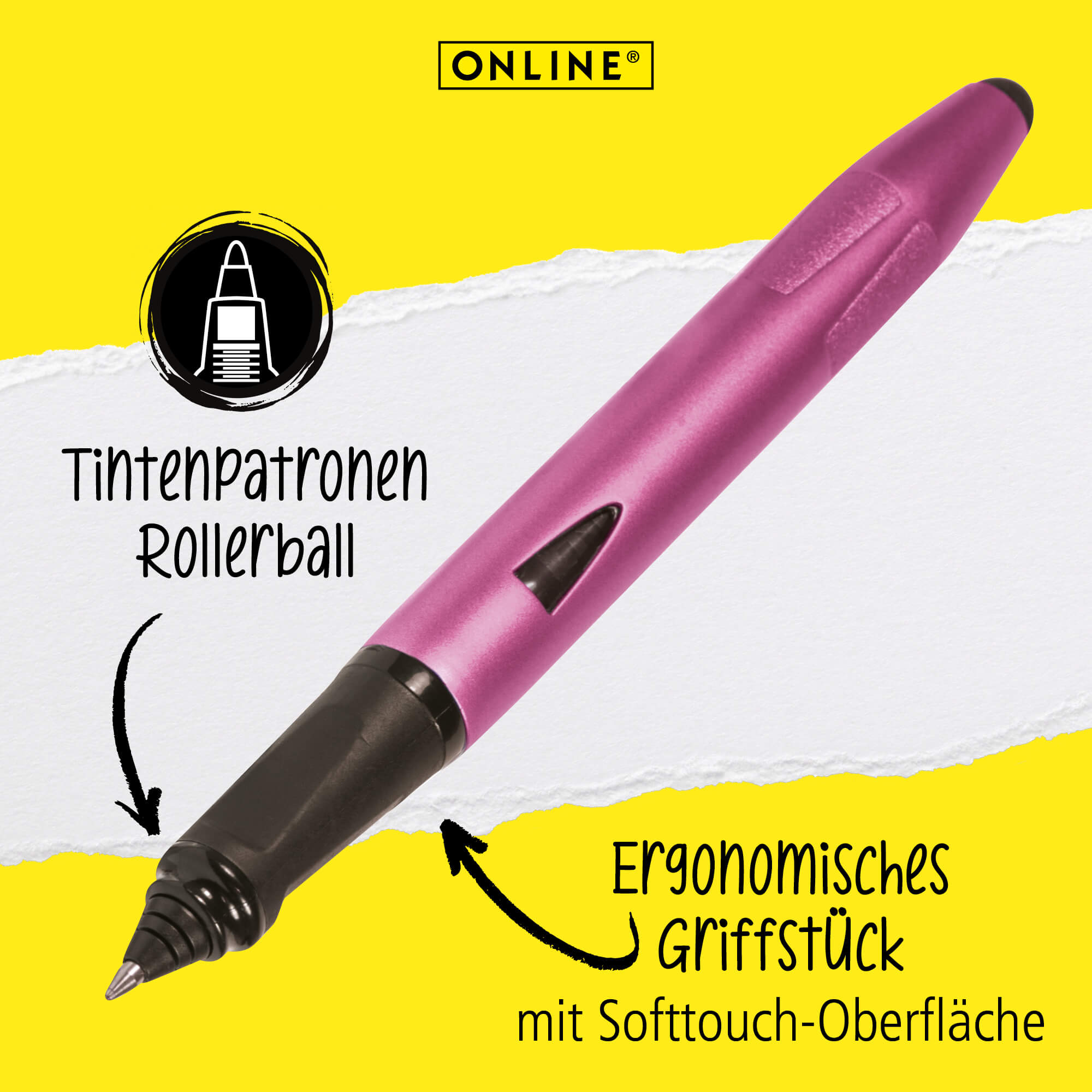 Tintenpatronen-Rollerball Switch Plus Metallic Pink