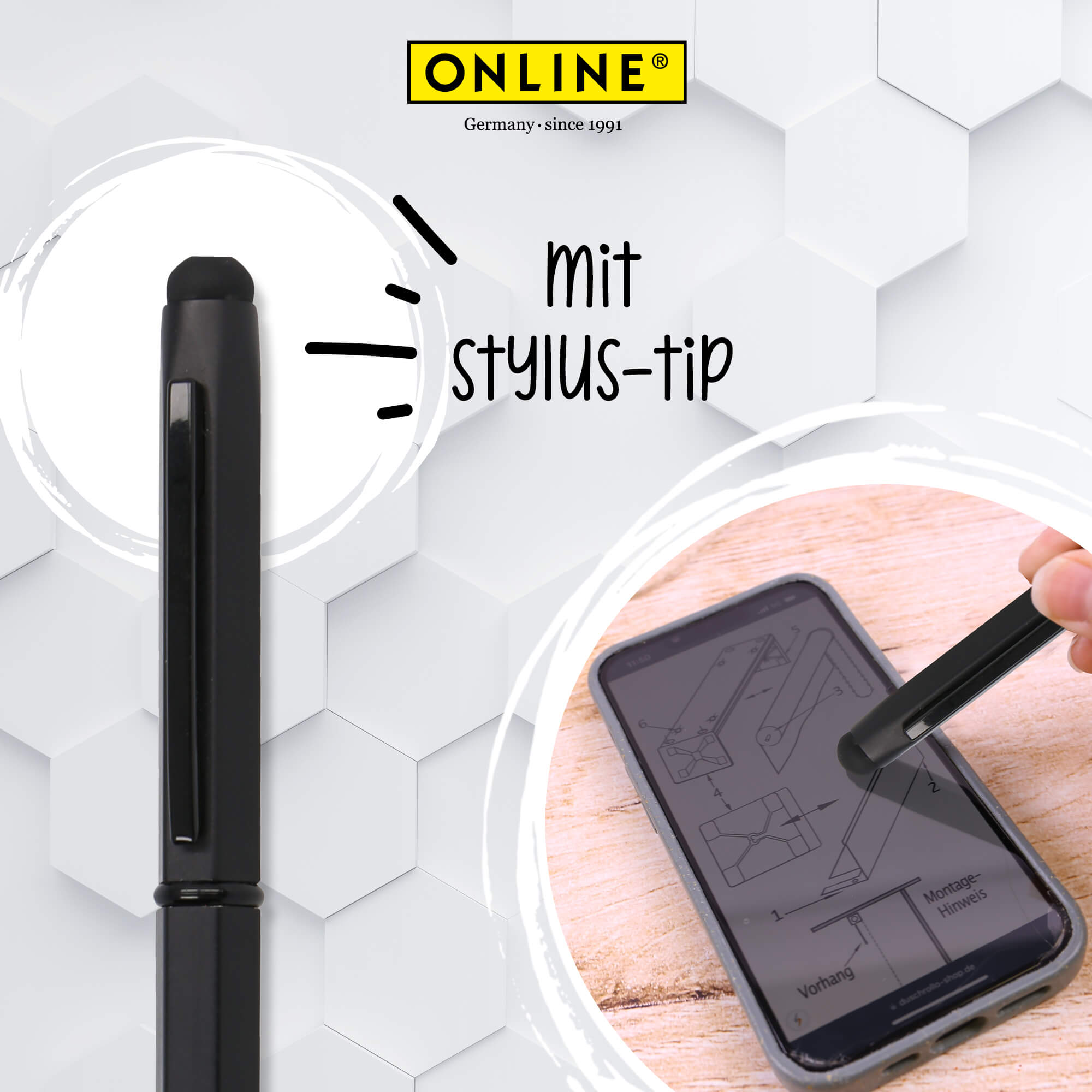 Kugelschreiber Hexagon Stylus Black